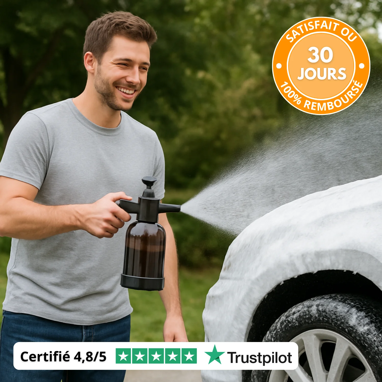 1 pc Pulvérisateur de Mousse pour Lavage de Voiture à Main 2L : Pompe à Pression Polyvalente pour la Beauté Automobile - Image 3