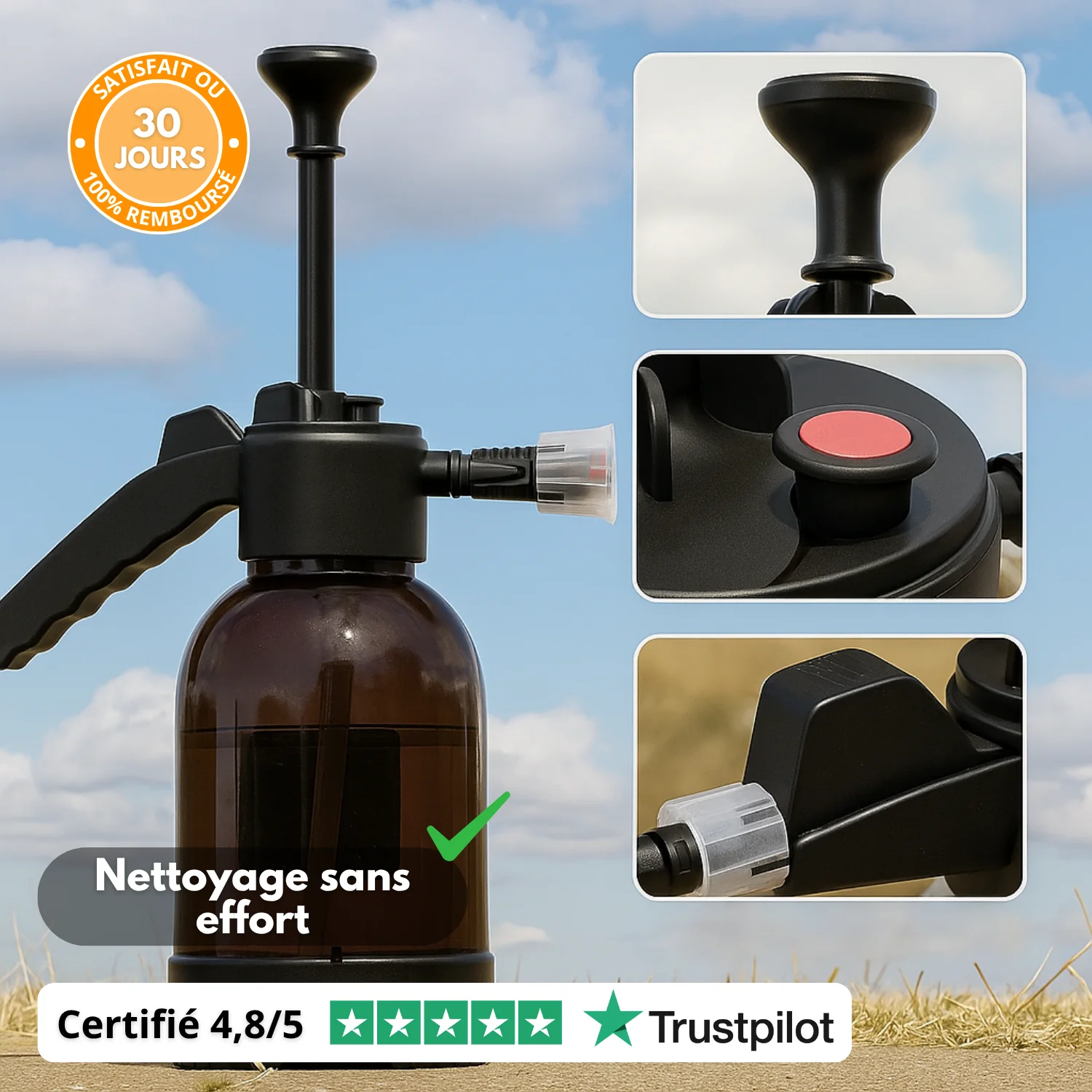 1 pc Pulvérisateur de Mousse pour Lavage de Voiture à Main 2L : Pompe à Pression Polyvalente pour la Beauté Automobile - Image 4