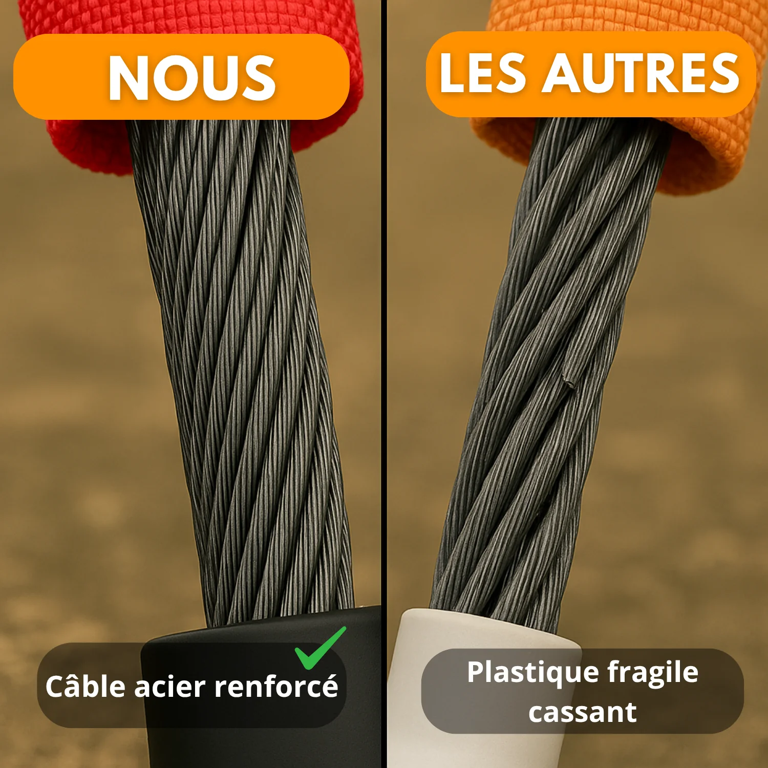 Antivol Voiture Volant & Ceinture – Câble Acier Renforcé + 3 Clés – Sécurité SUV, Camion, Auto - Image 3