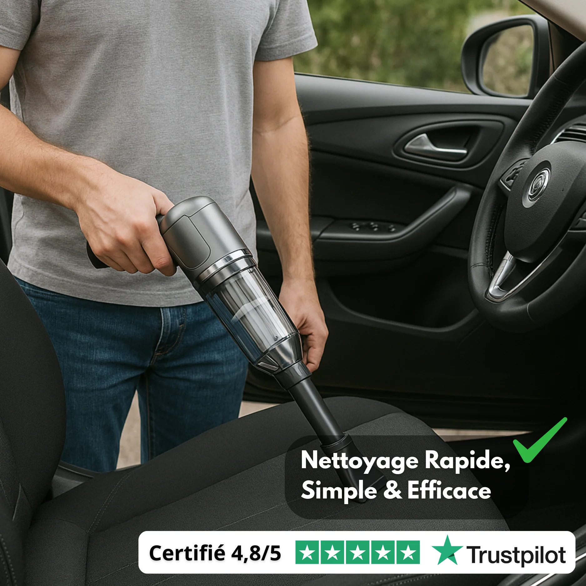 Aspirateur Voiture Sans Fil Puissant – Compact, Léger et Rechargeable - Image 5