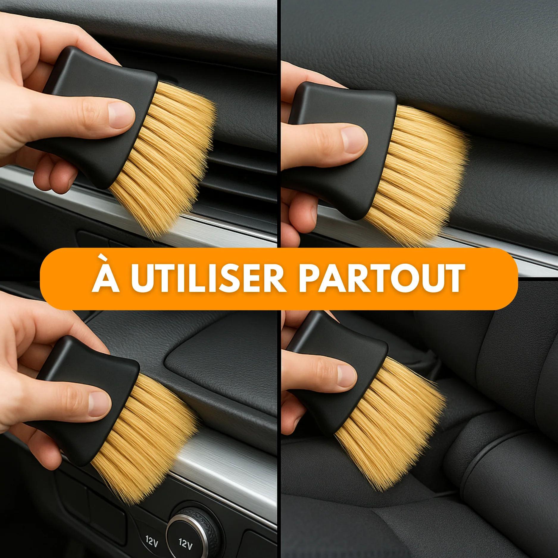 Brosse de Nettoyage Intérieur Voiture – Tableau de Bord & Aérations - Image 2