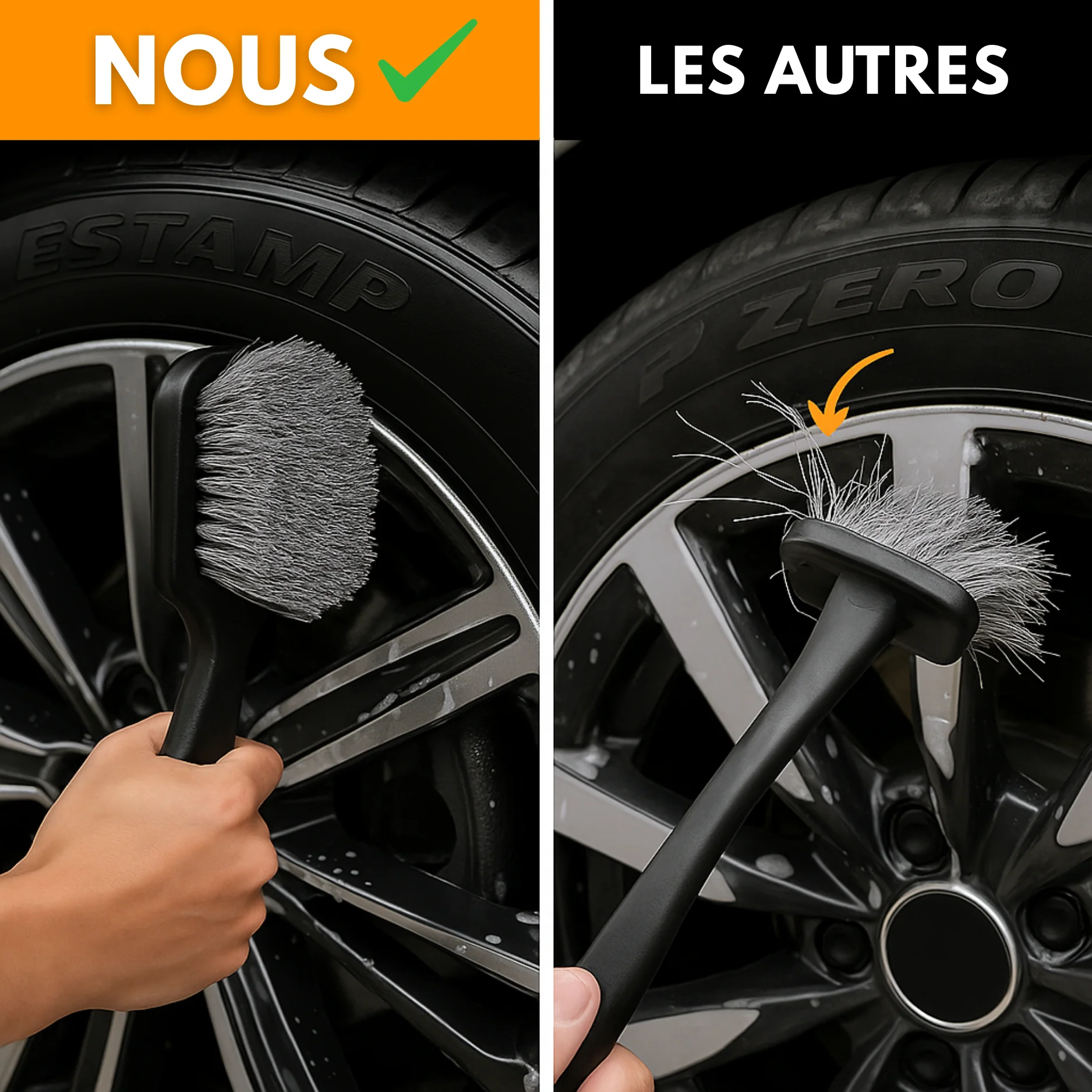 Brosse de Nettoyage Jantes Voiture – Entretien Rapide et Efficace des Roues et Pneus - Image 3