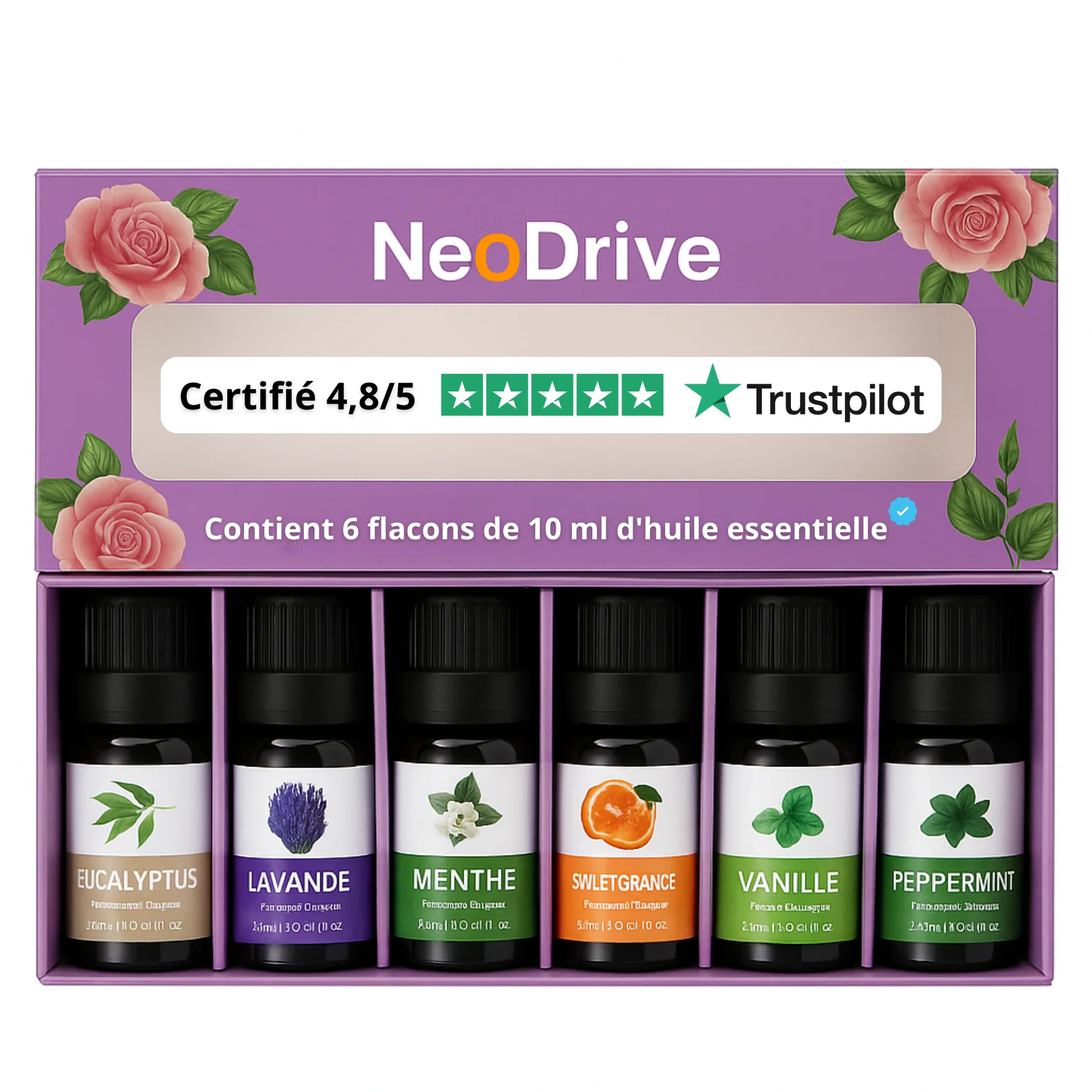 Coffret 6 Huiles Essentielles pour Diffuseur de Voiture - Image 4