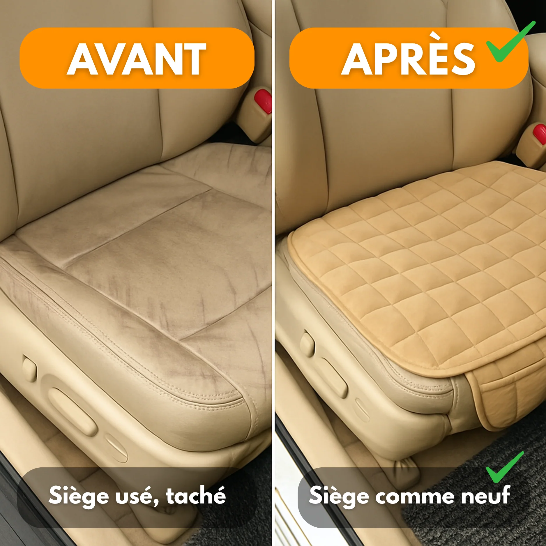 Coussin de Siège Voiture Confortable – Housse Matelassée Antidérapante - Image 3