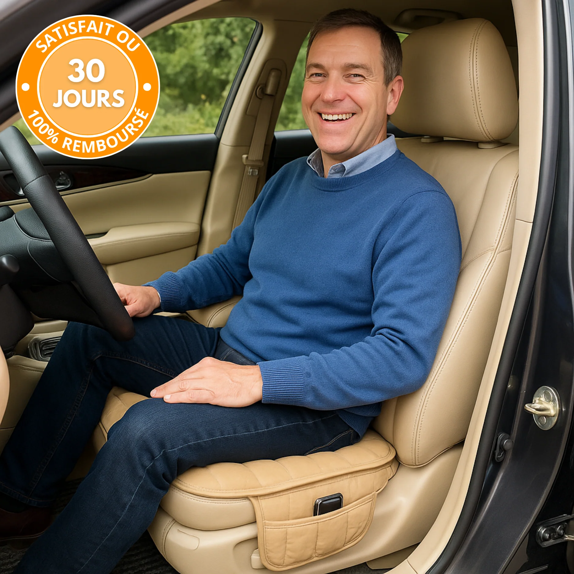 Coussin de Siège Voiture Confortable – Housse Matelassée Antidérapante - Image 4