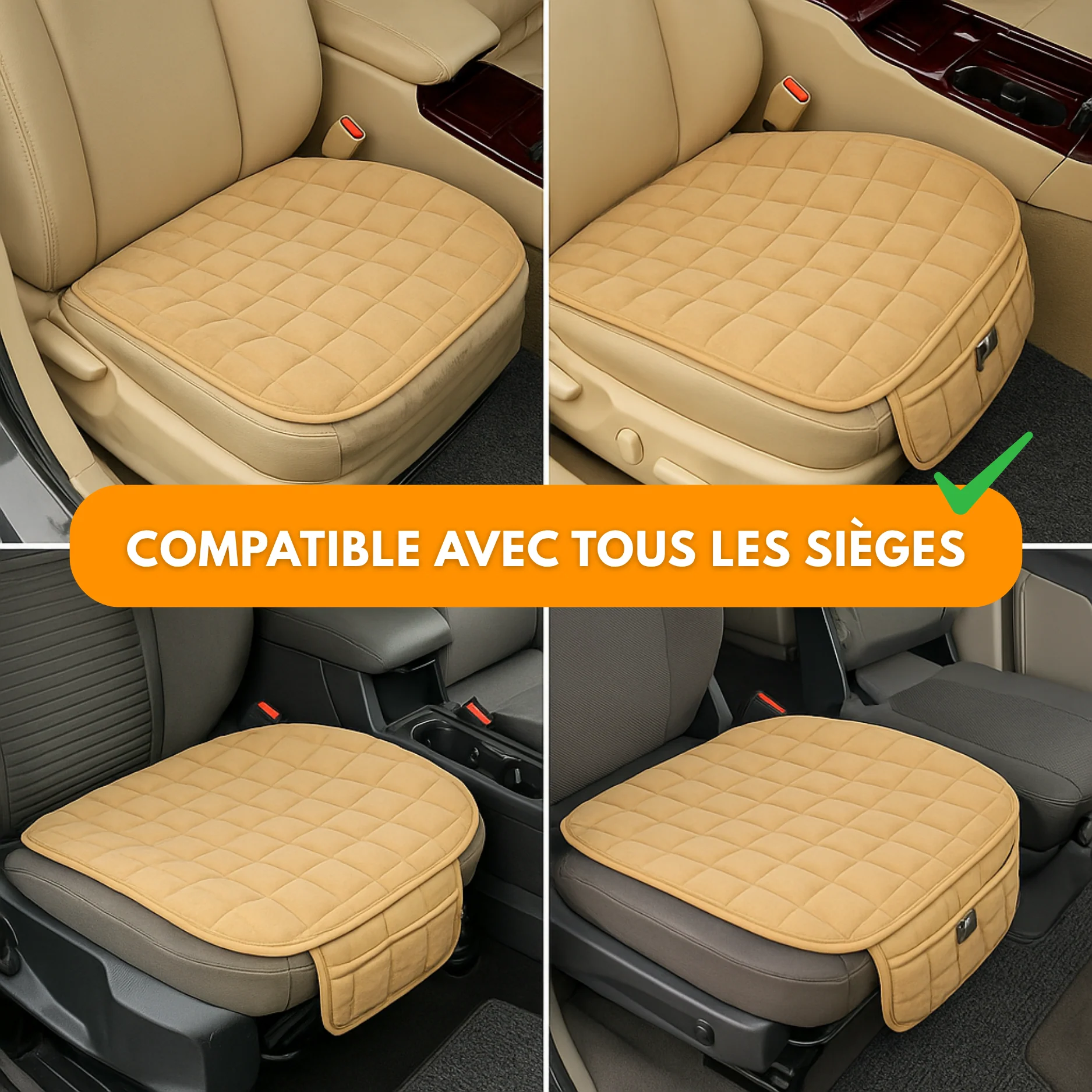 Coussin de Siège Voiture Confortable – Housse Matelassée Antidérapante - Image 6
