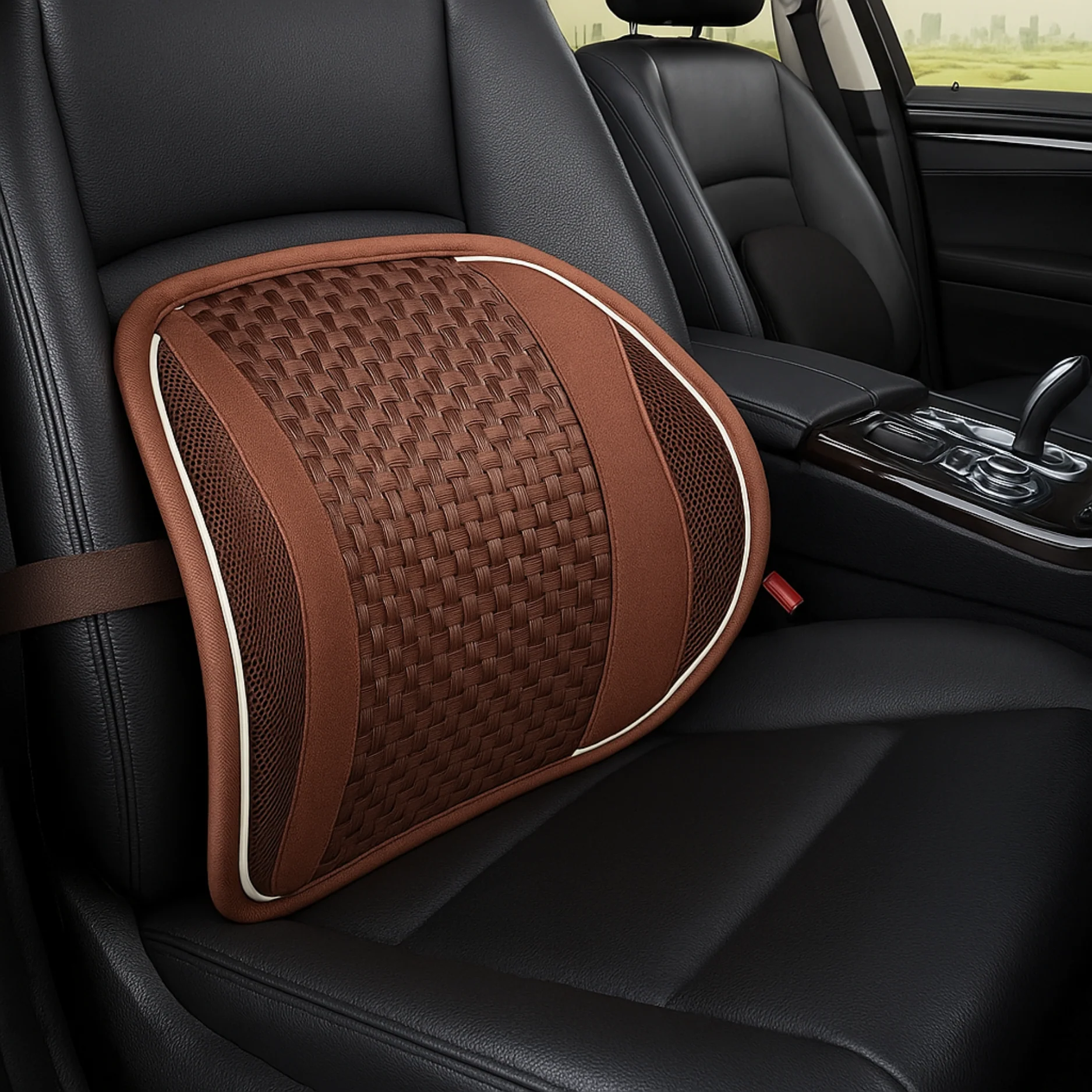 Coussin Lombaire Voiture Ergonomique – Maille Respirante - Image 2