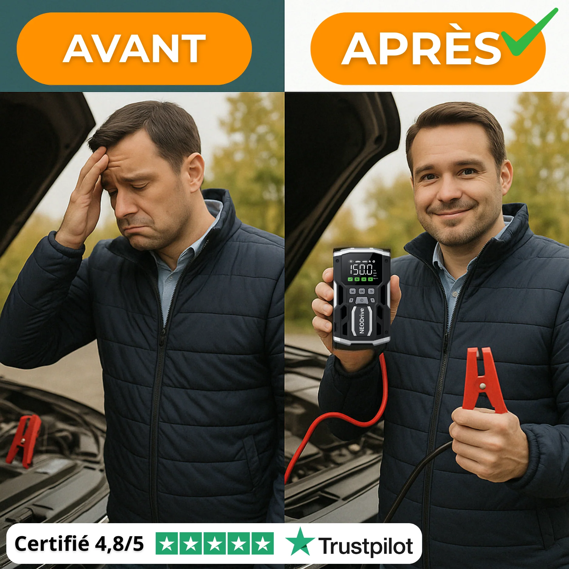 Démarreur Voiture – Booster Batterie & Compresseur Voiture, Puissant & Portable - Image 2
