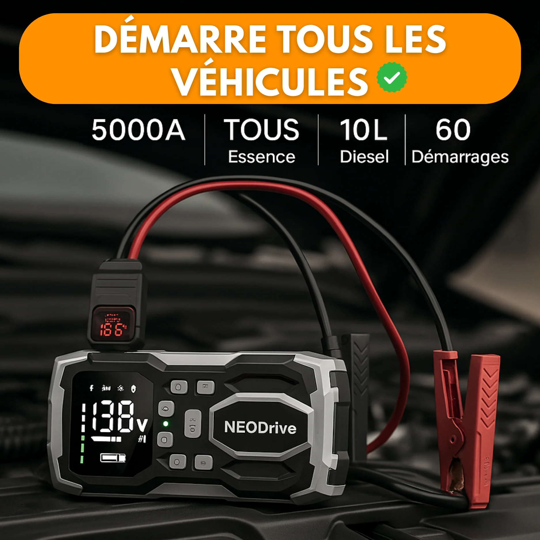 Démarreur Voiture – Booster Batterie & Compresseur Voiture, Puissant & Portable - Image 5