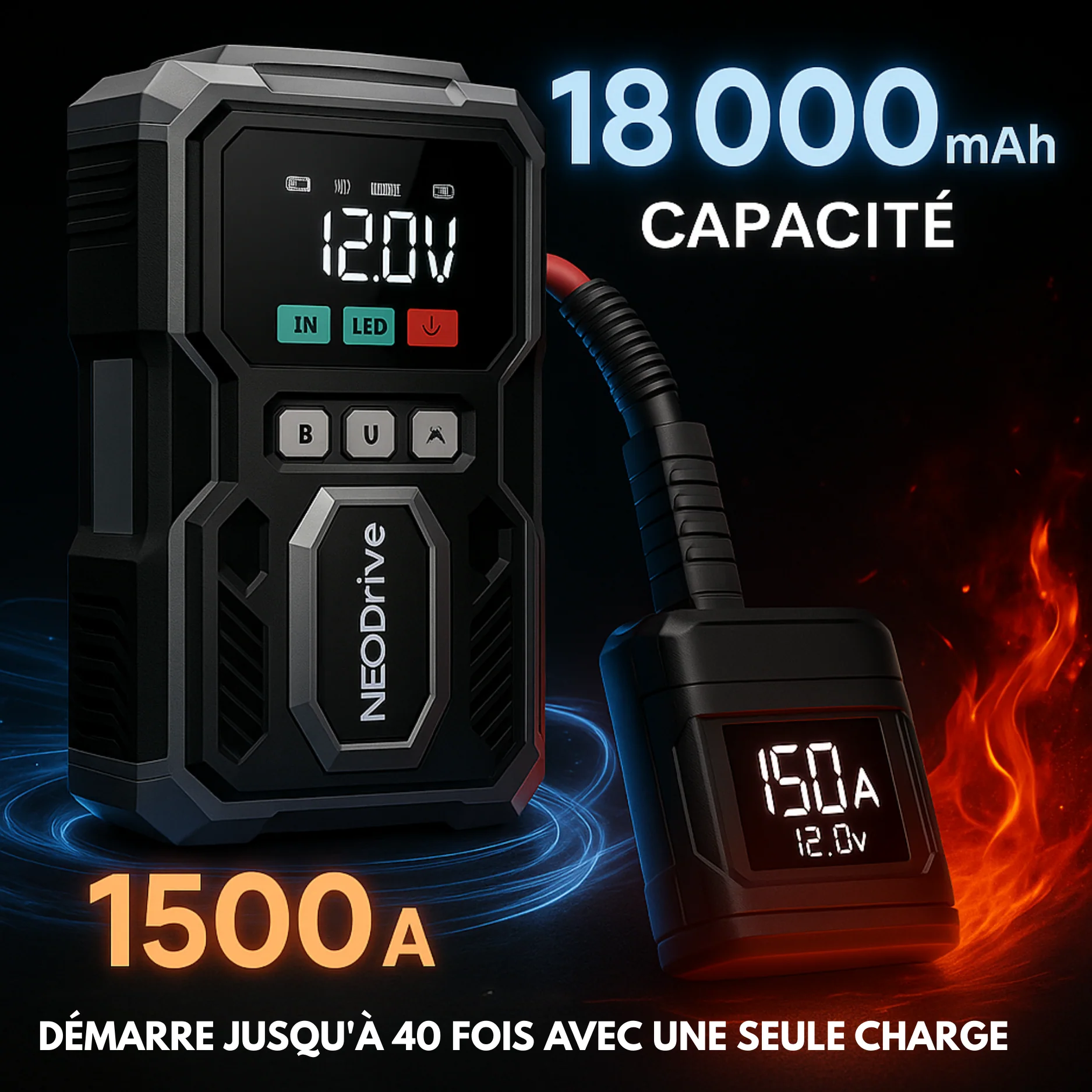 Démarreur Voiture – Booster Batterie & Compresseur Voiture, Puissant & Portable - Image 9