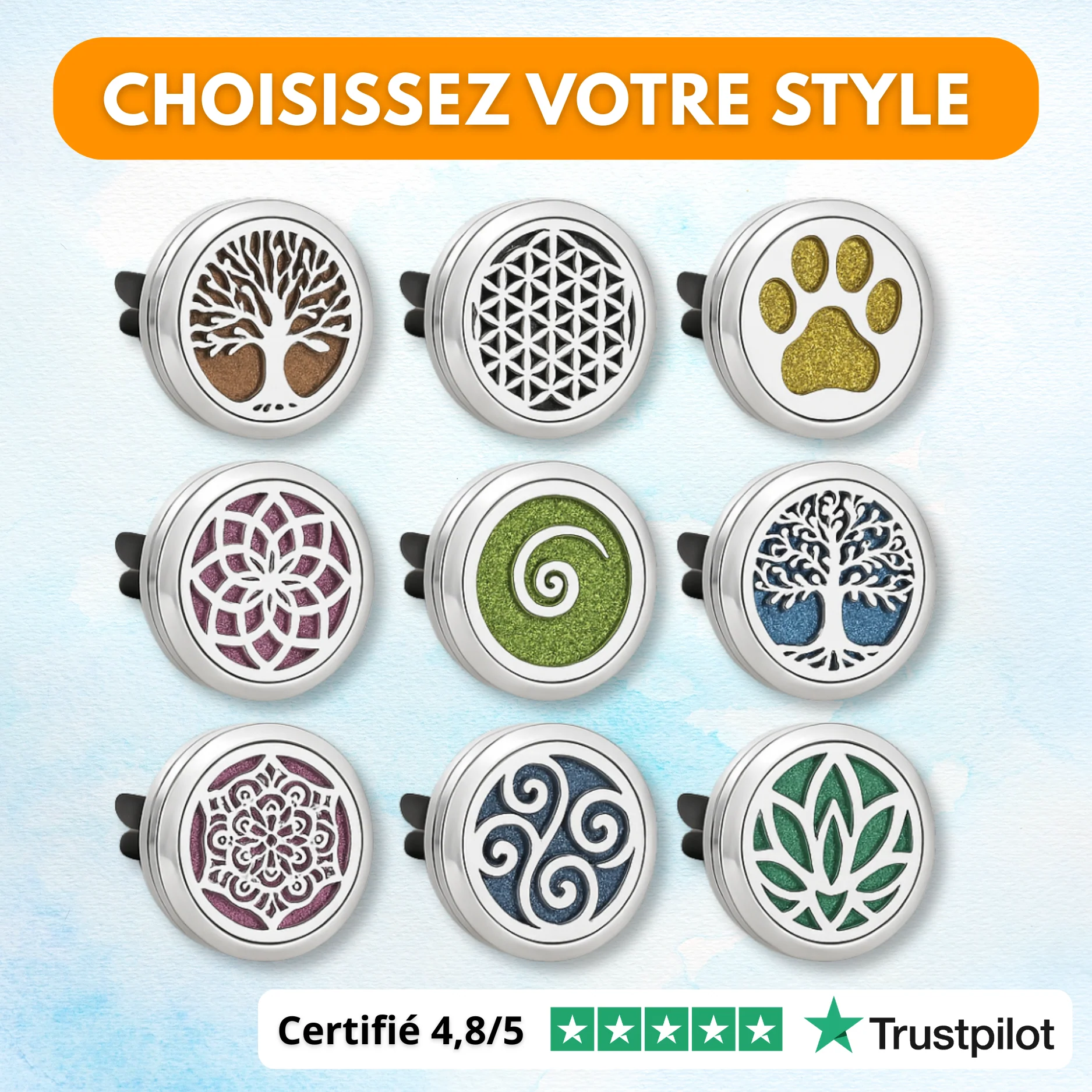 Diffuseur de Parfum Voiture avec 10 Pendentifs Rechargeables - Image 4