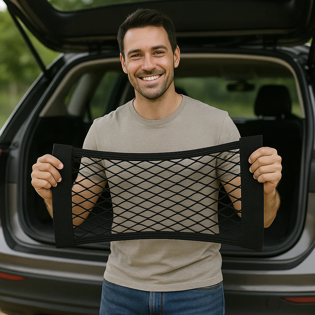 Filet de Rangement Auto-Adhésif pour Coffre de Voiture - Organisateur Voiture - Image 3