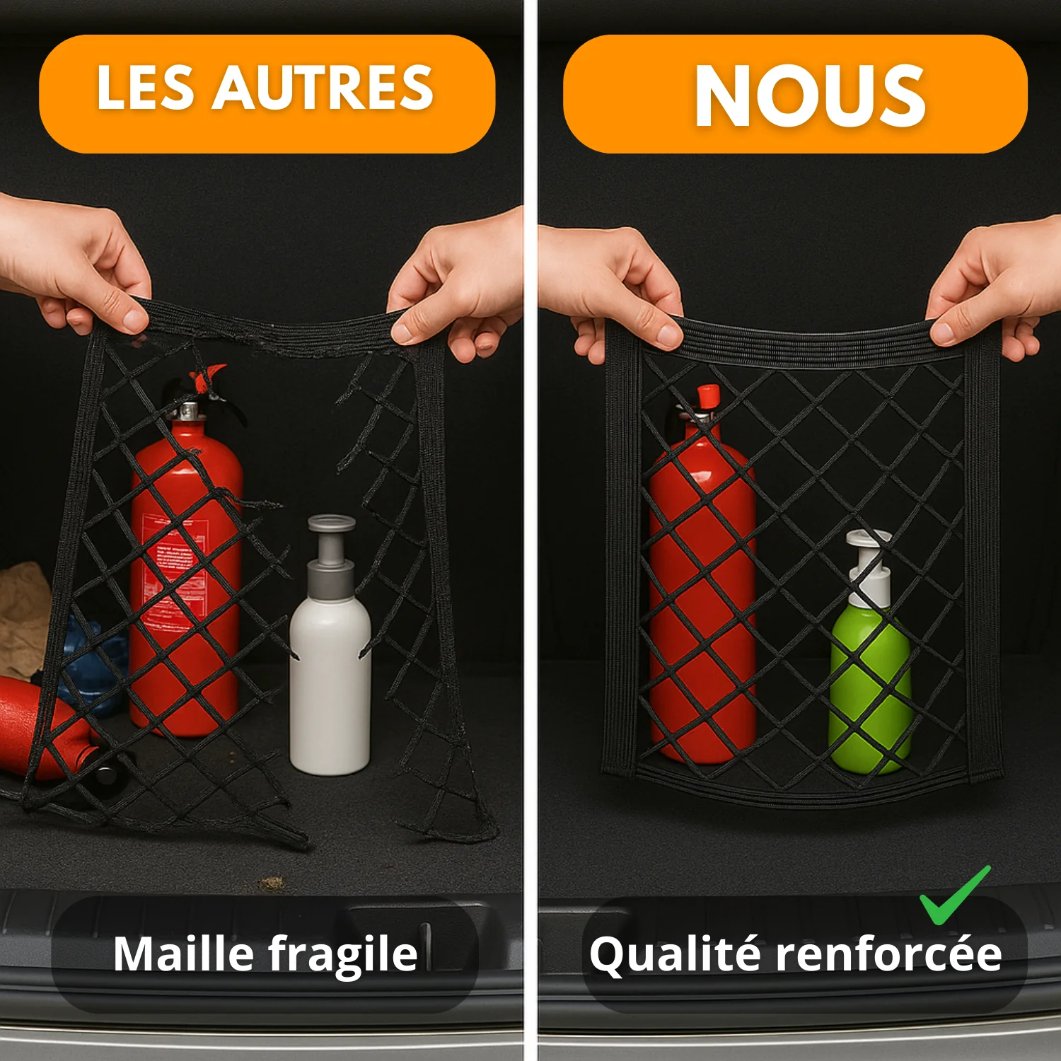 Filet de Rangement Auto-Adhésif pour Coffre de Voiture - Organisateur Voiture - Image 4