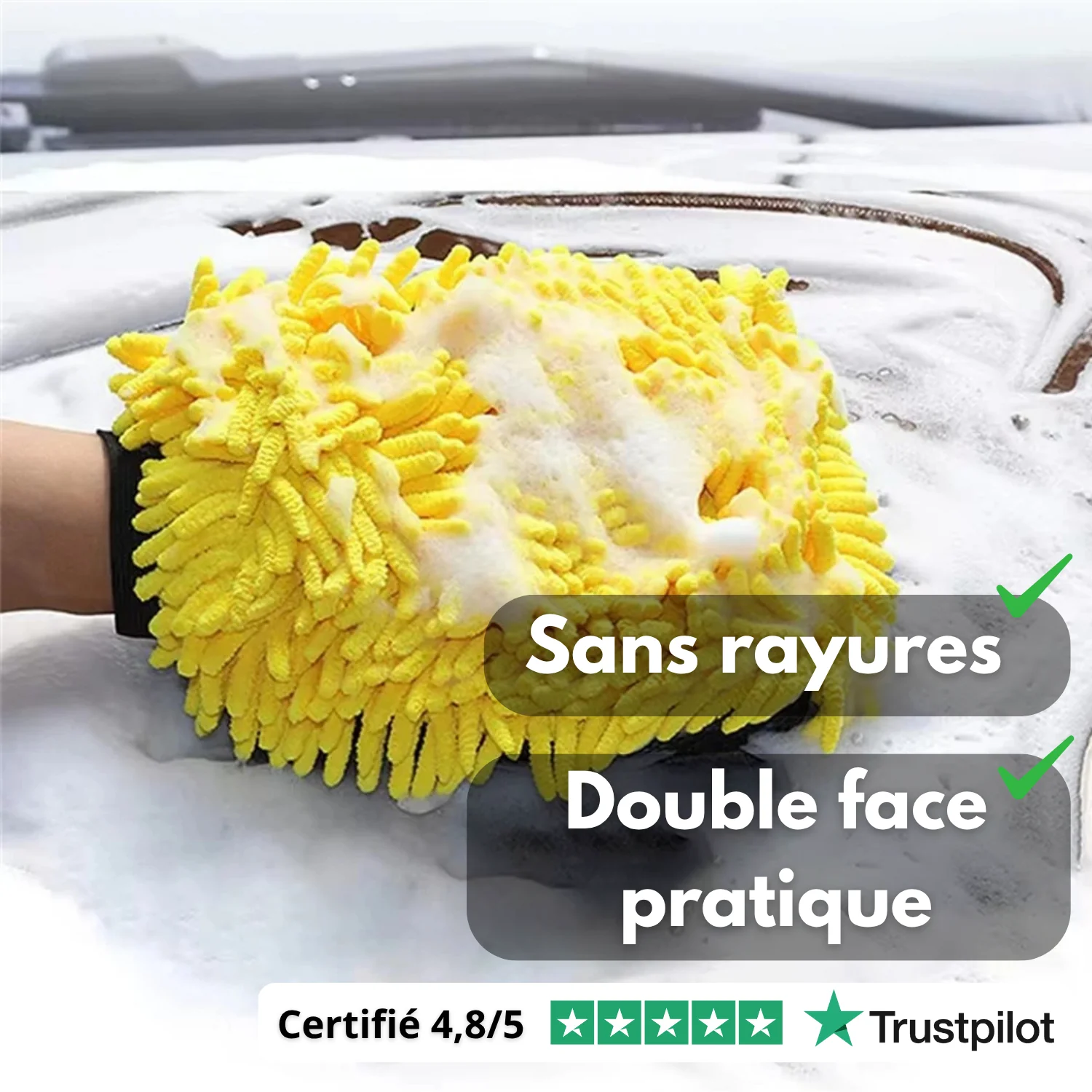 Gant de Lavage Voiture Double Face en Microfibre Chenille - Nettoyage Sans Rayures - Ultra Absorbant - 1 ou 5 Pièces - Entretien Carrosserie, Vitres et Intérieur - Image 6