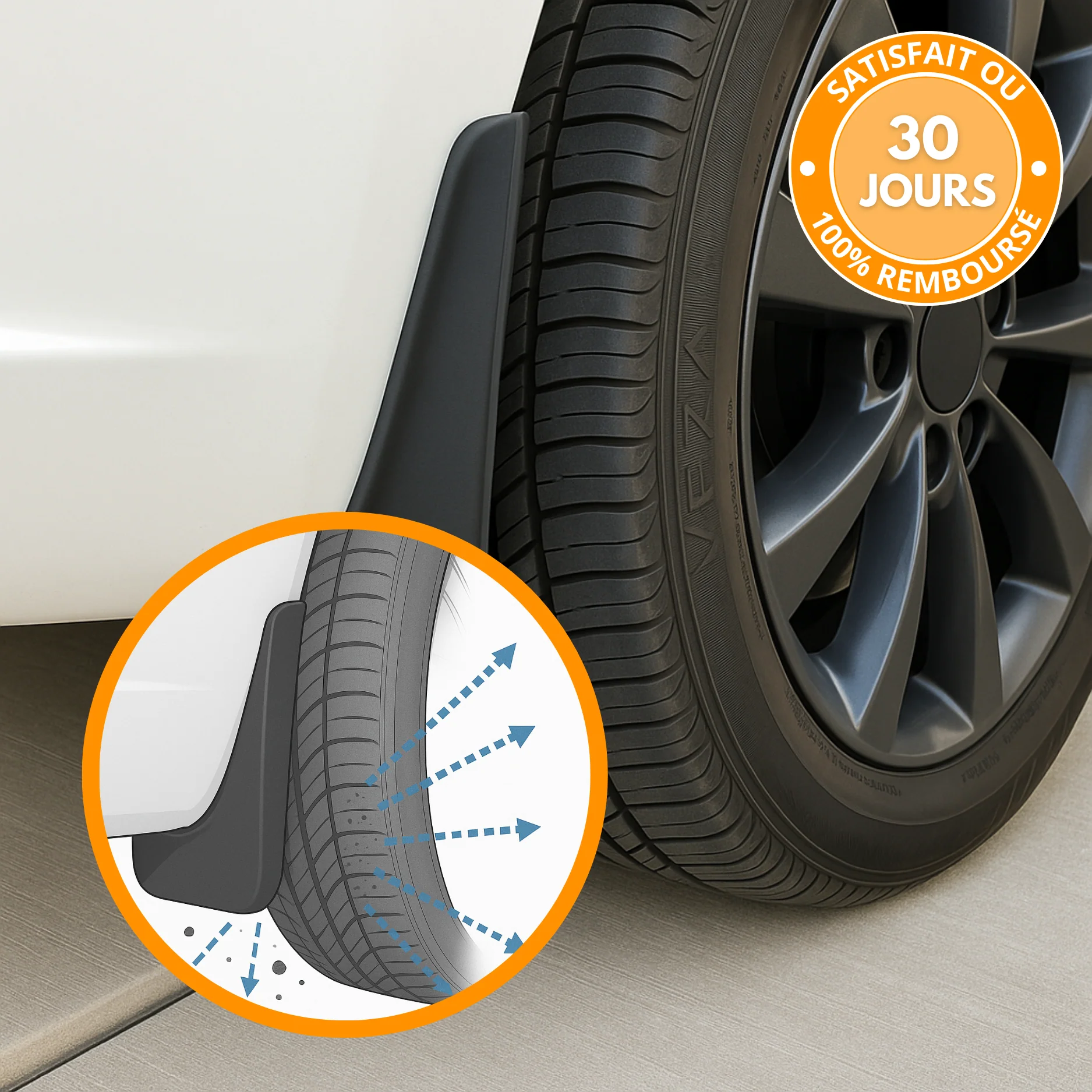 Garde-Boue Universels Voiture (4 Pièces) – Protection Anti-Projection pour Roues Avant et Arrière - Image 3
