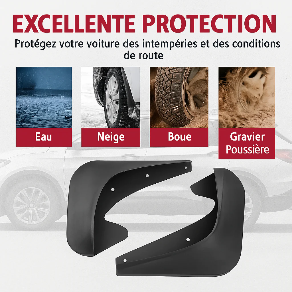 Garde-Boue Universels Voiture (4 Pièces) – Protection Anti-Projection pour Roues Avant et Arrière - Image 8