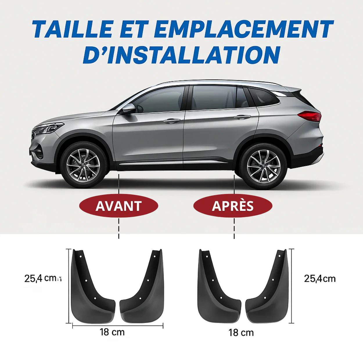 Garde-Boue Universels Voiture (4 Pièces) – Protection Anti-Projection pour Roues Avant et Arrière - Image 9