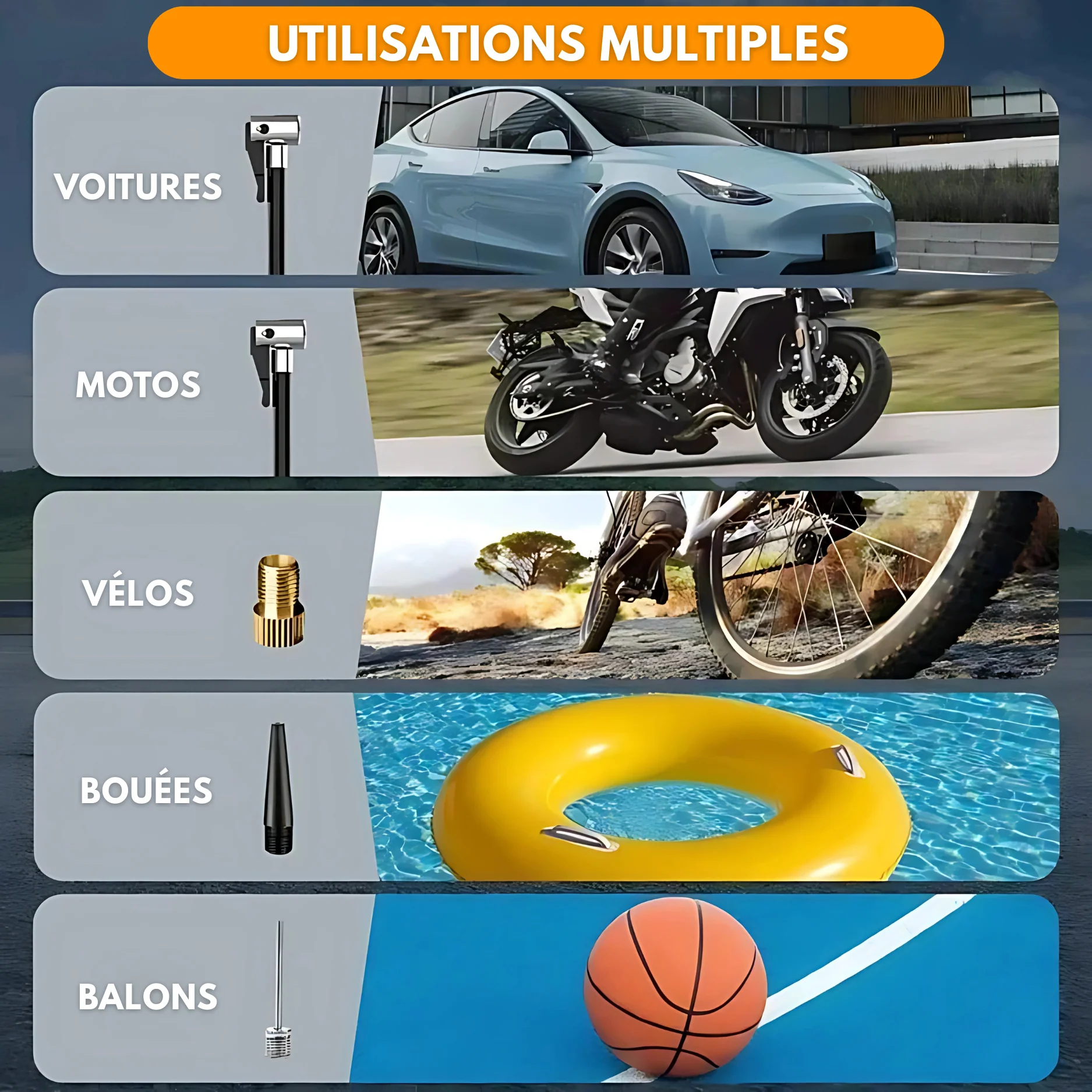 Compresseur d'Air Portable Voiture – Batterie Rechargeable - Image 6