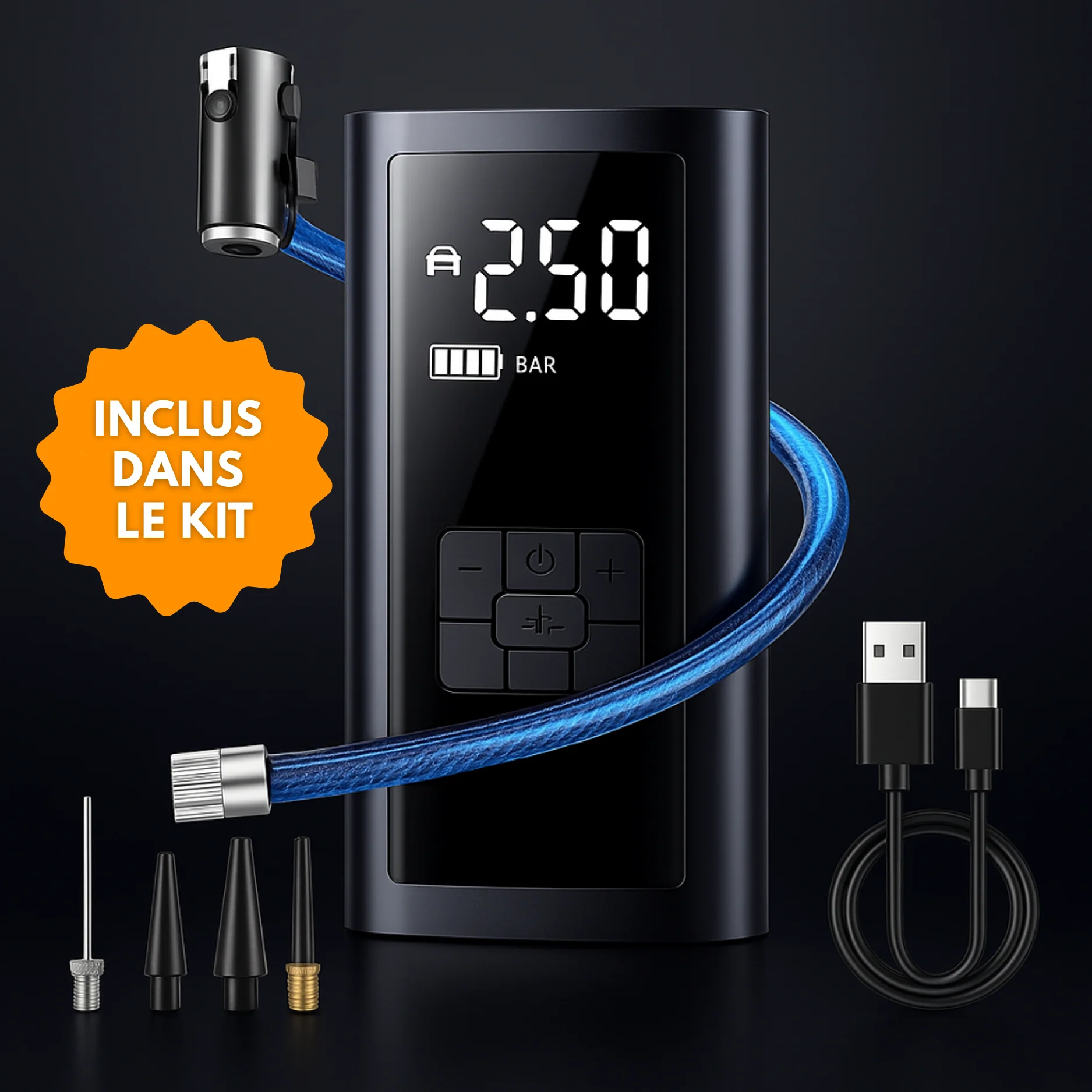 Compresseur d'Air Portable Voiture – Batterie Rechargeable - Image 7