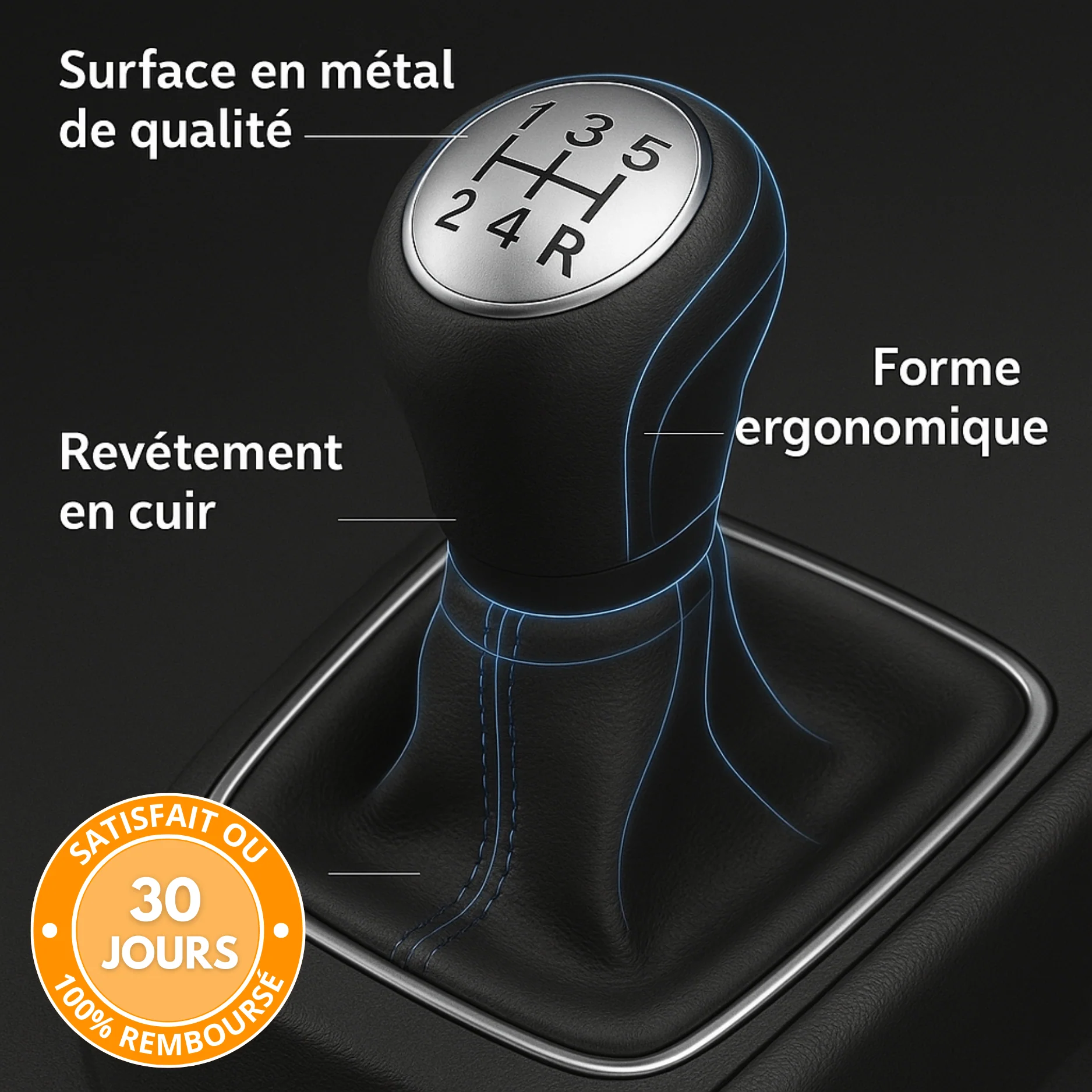 Pommeau de Vitesse Universel Aluminium pour Boîte Manuelle – Ergonomique, Résistant et Facile à Installer - Image 4