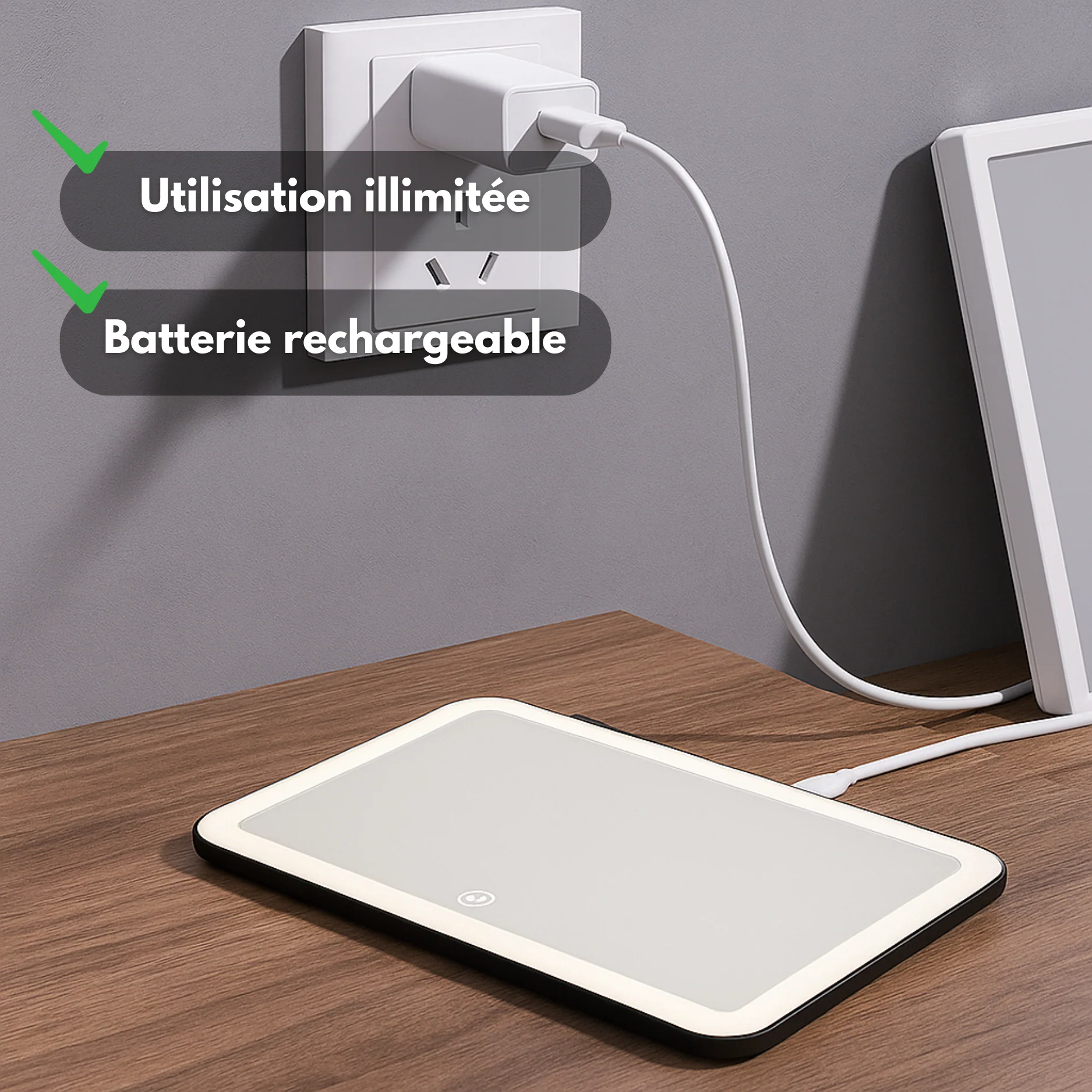 Miroir Maquillage LED Voiture – Lumière Tactile & Rechargeable - Image 6