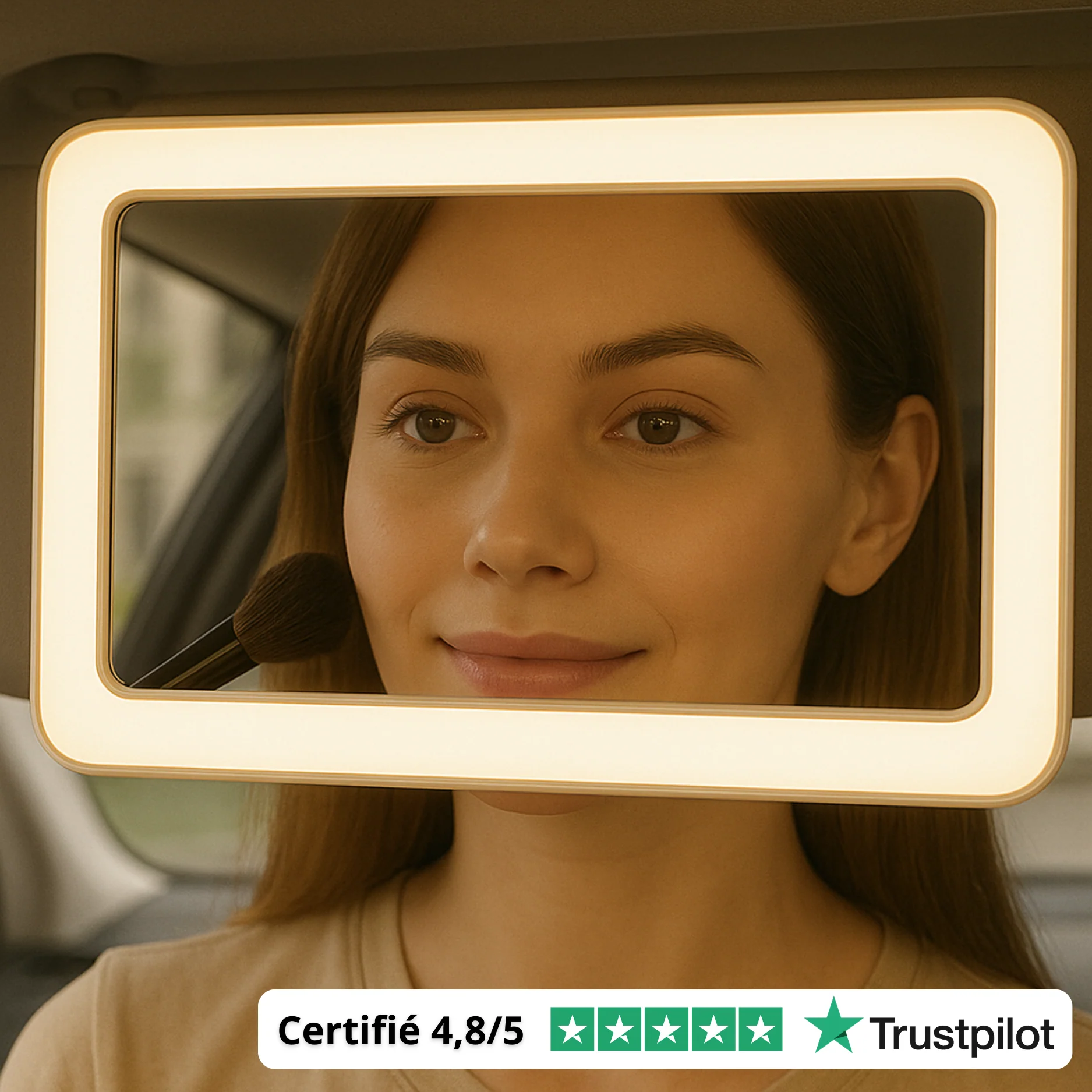 Miroir Maquillage LED Voiture – Lumière Tactile & Rechargeable - Image 7