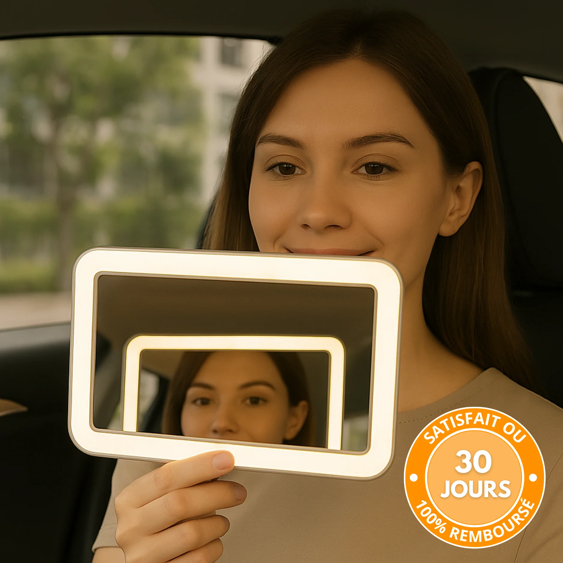 Miroir Maquillage LED Voiture – Lumière Tactile & Rechargeable - Image 8