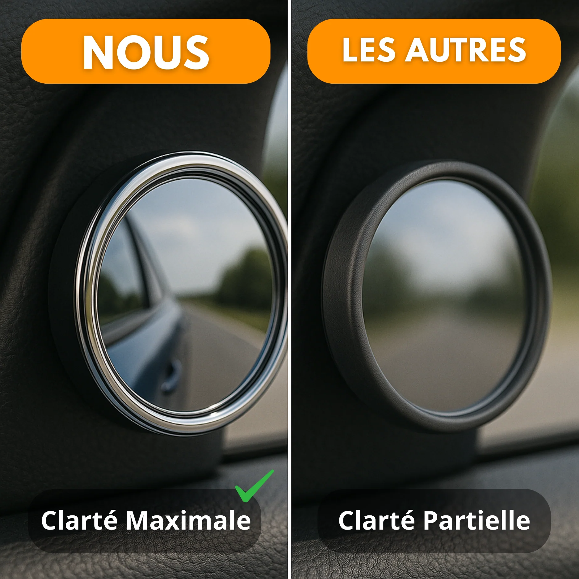 Miroirs Angle Mort 360° pour Rétroviseurs – Vision Panoramique (Lot de 2) - Image 3