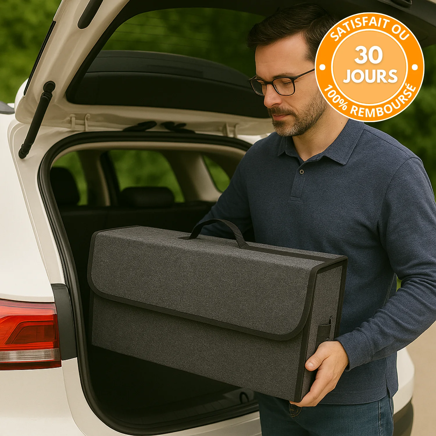 Organisateur de Coffre Voiture – Grande Capacité  – Pliable, Léger, Antidérapant, avec Poignée - Image 4