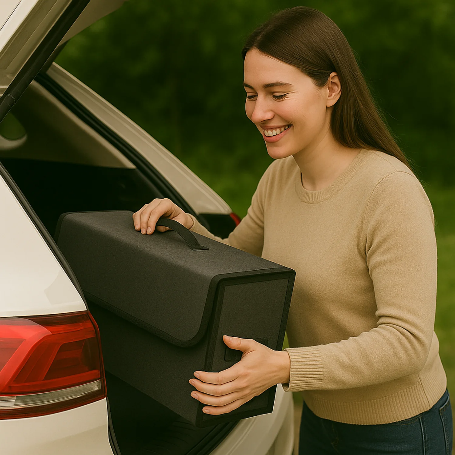 Organisateur de Coffre Voiture – Grande Capacité  – Pliable, Léger, Antidérapant, avec Poignée - Image 6