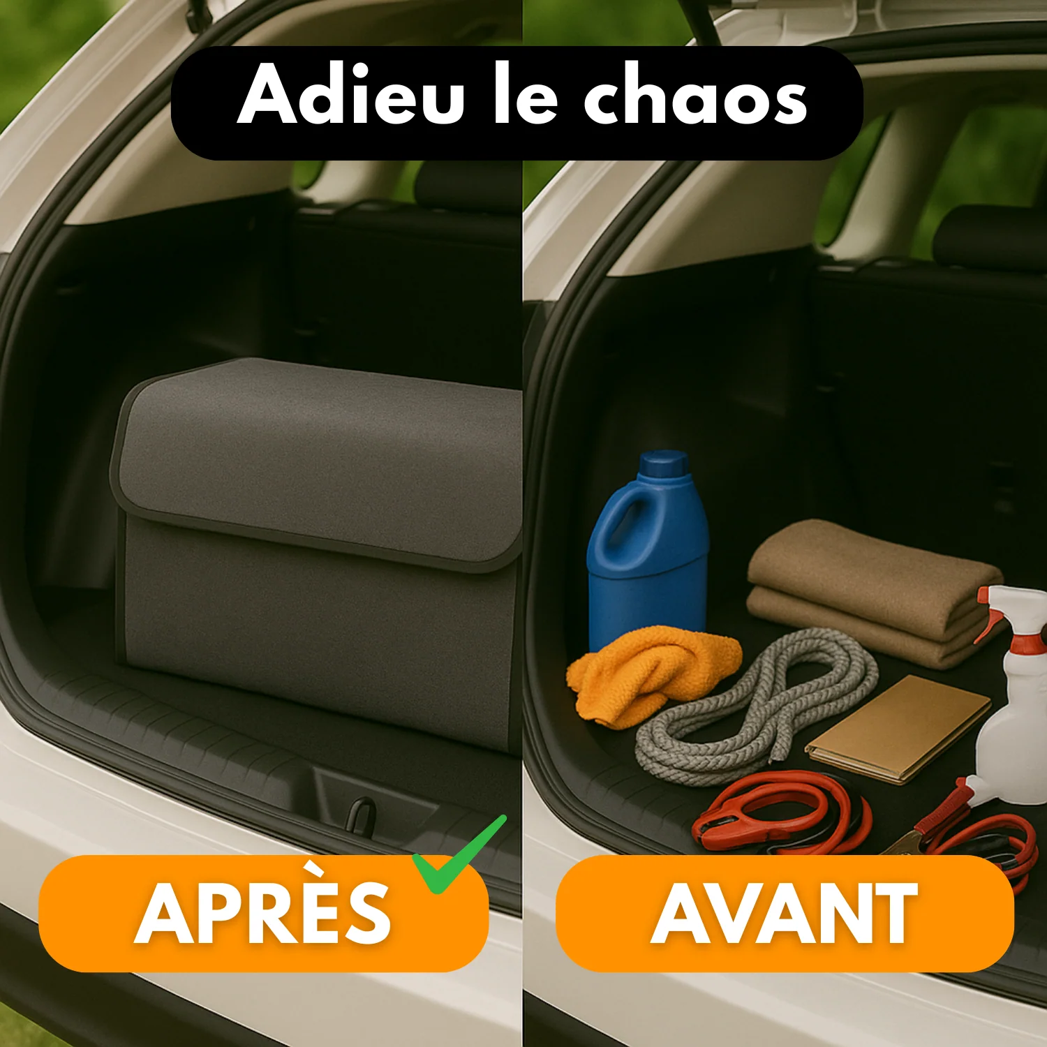 Organisateur de Coffre Voiture – Grande Capacité  – Pliable, Léger, Antidérapant, avec Poignée - Image 7