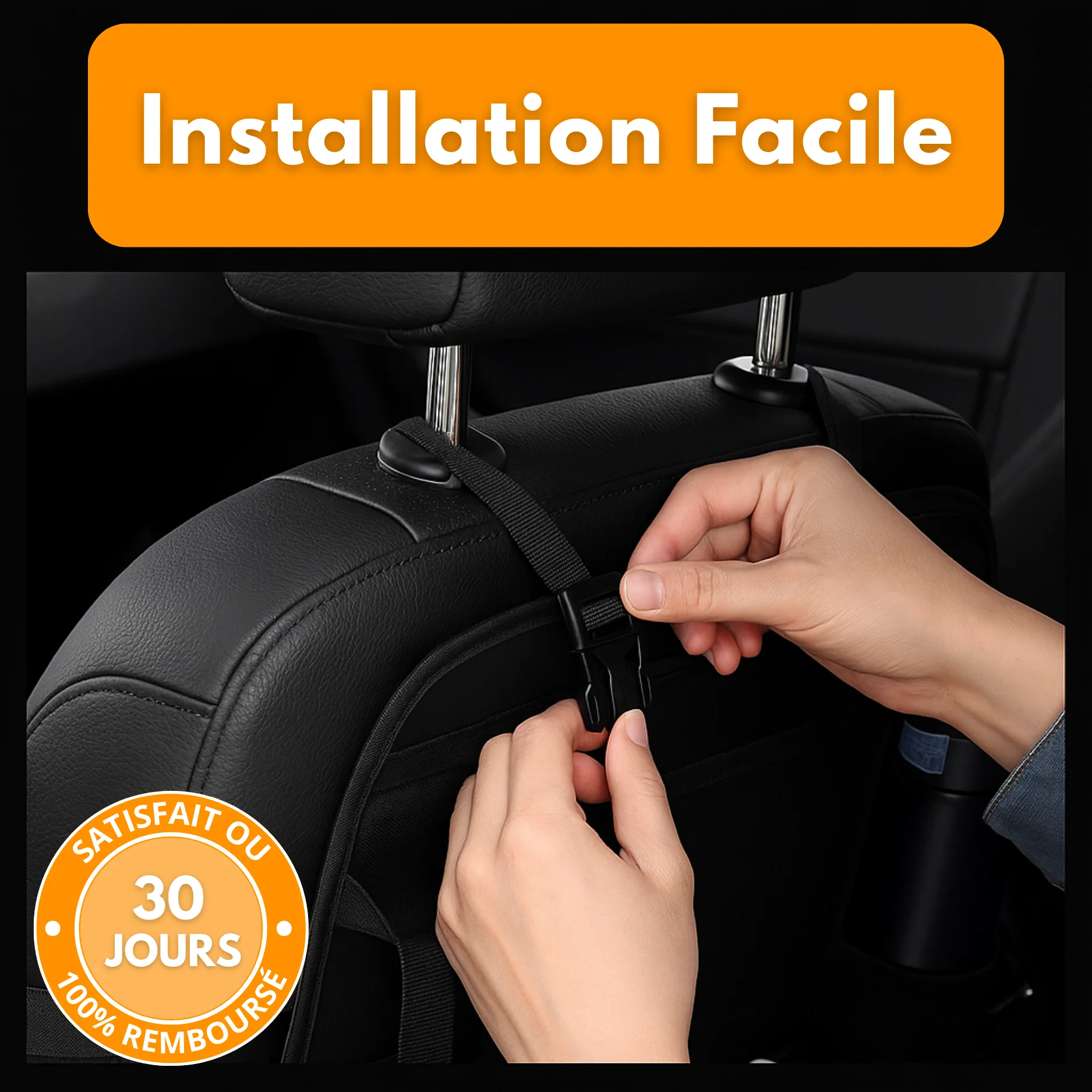 Organisateur de Siège Voiture en Cuir PU Haut de Gamme avec Table Pliable - Image 5