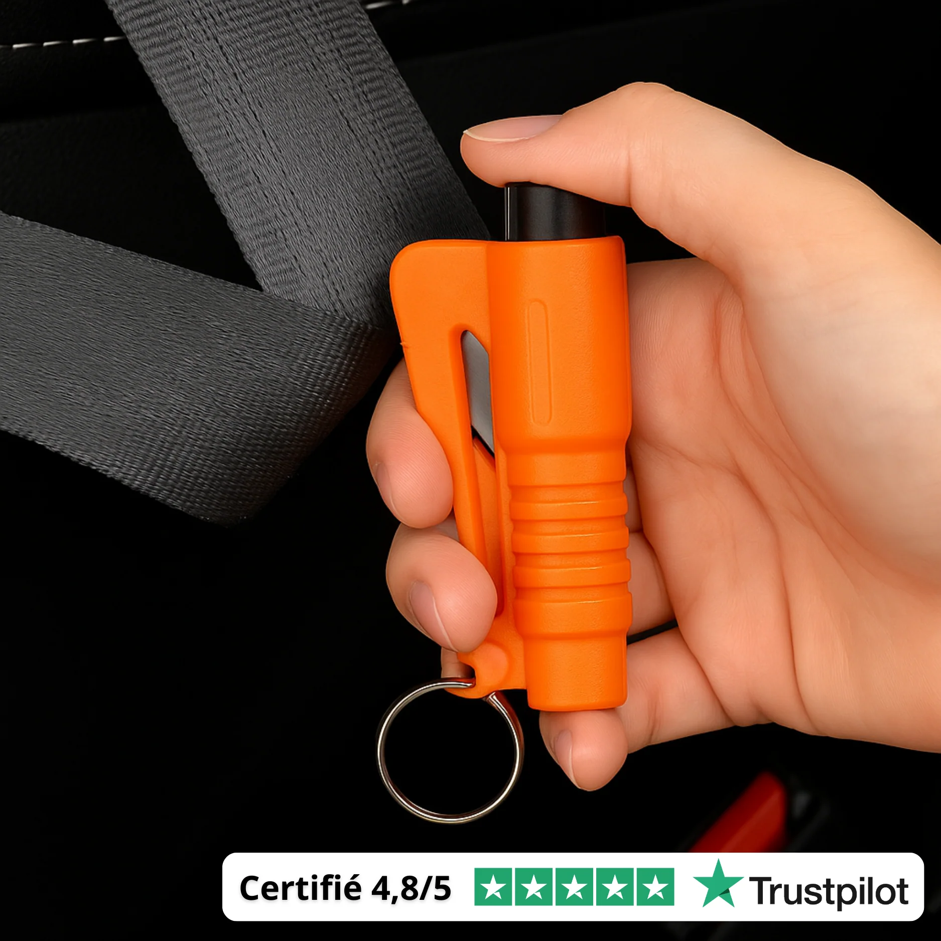 Outil de Sécurité Voiture 3-en-1 – Brise-Vitre, Coupe-Ceinture & Marteau de Secours - Image 3