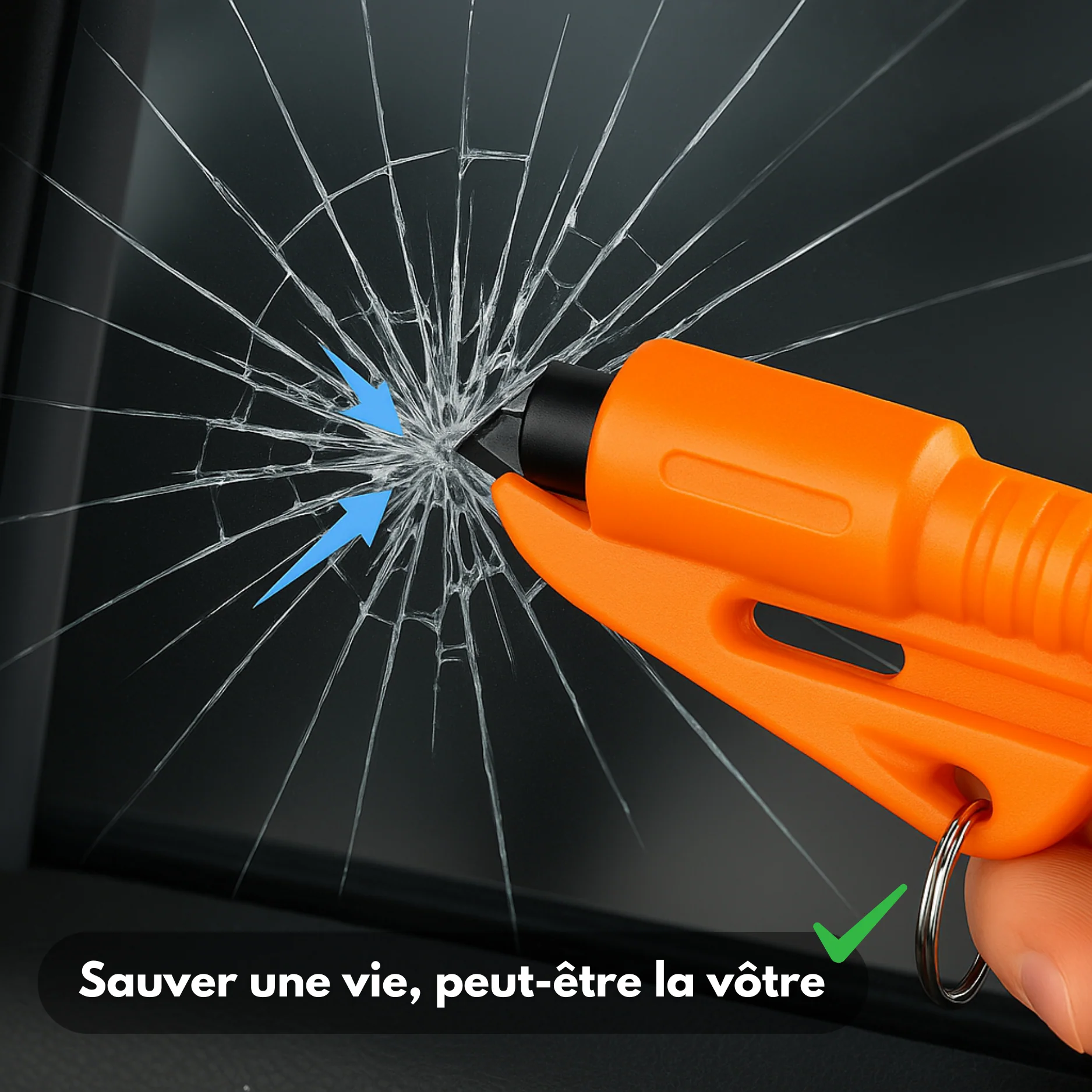 Outil de Sécurité Voiture 3-en-1 – Brise-Vitre, Coupe-Ceinture & Marteau de Secours - Image 4