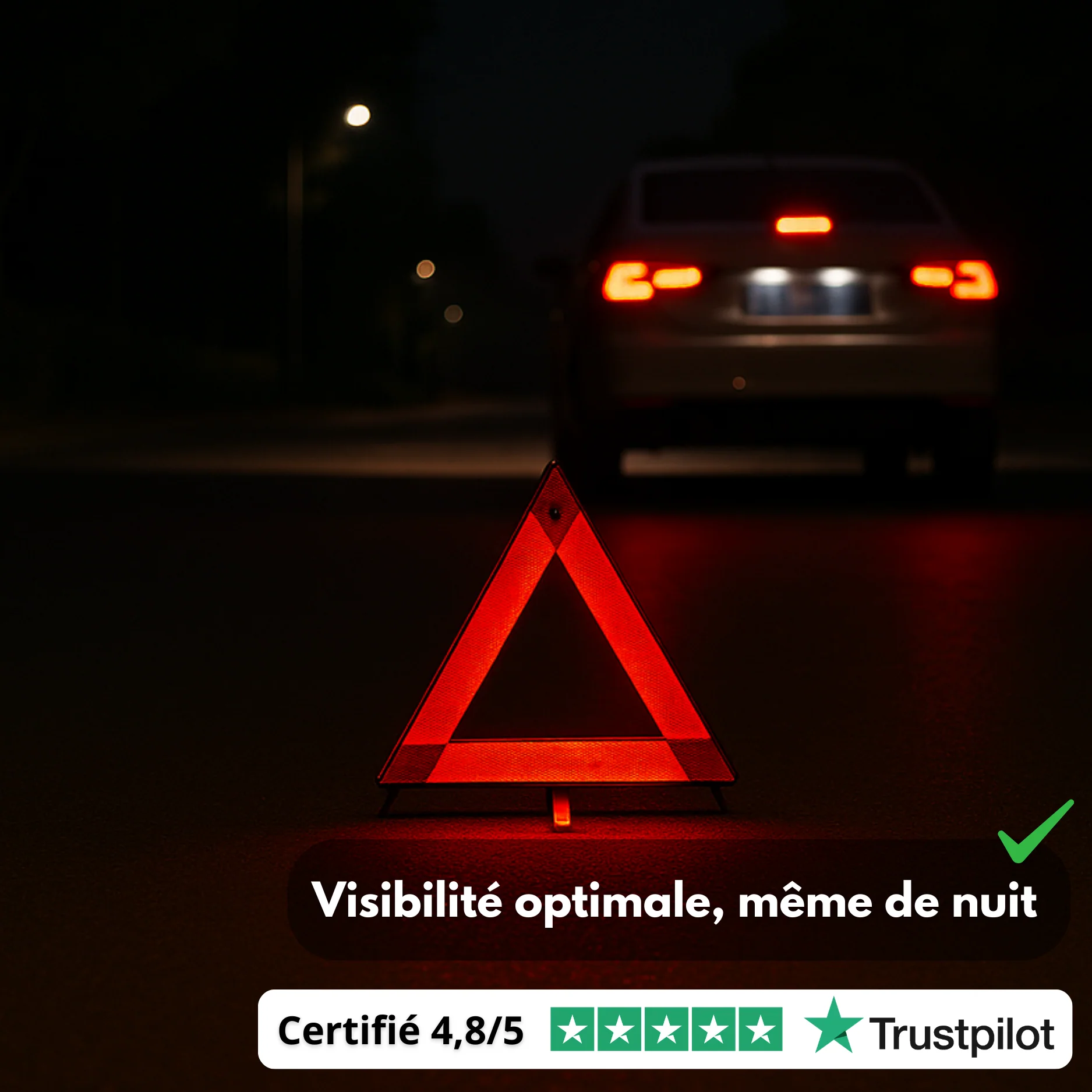 Panneau de Signalisation d'Urgence Réfléchissant pour Voiture – Triangulaire, Pliable, 30x30cm - Image 2