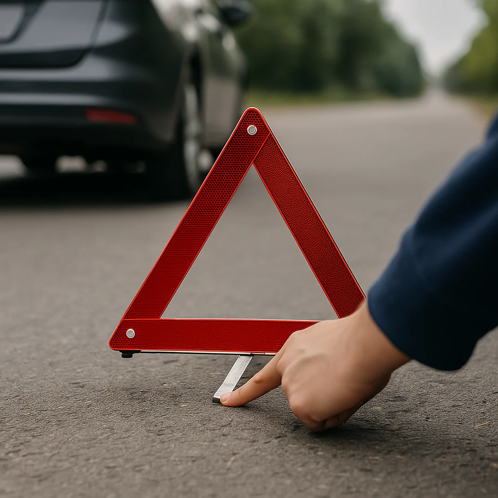 Panneau de Signalisation d'Urgence Réfléchissant pour Voiture – Triangulaire, Pliable, 30x30cm - Image 8