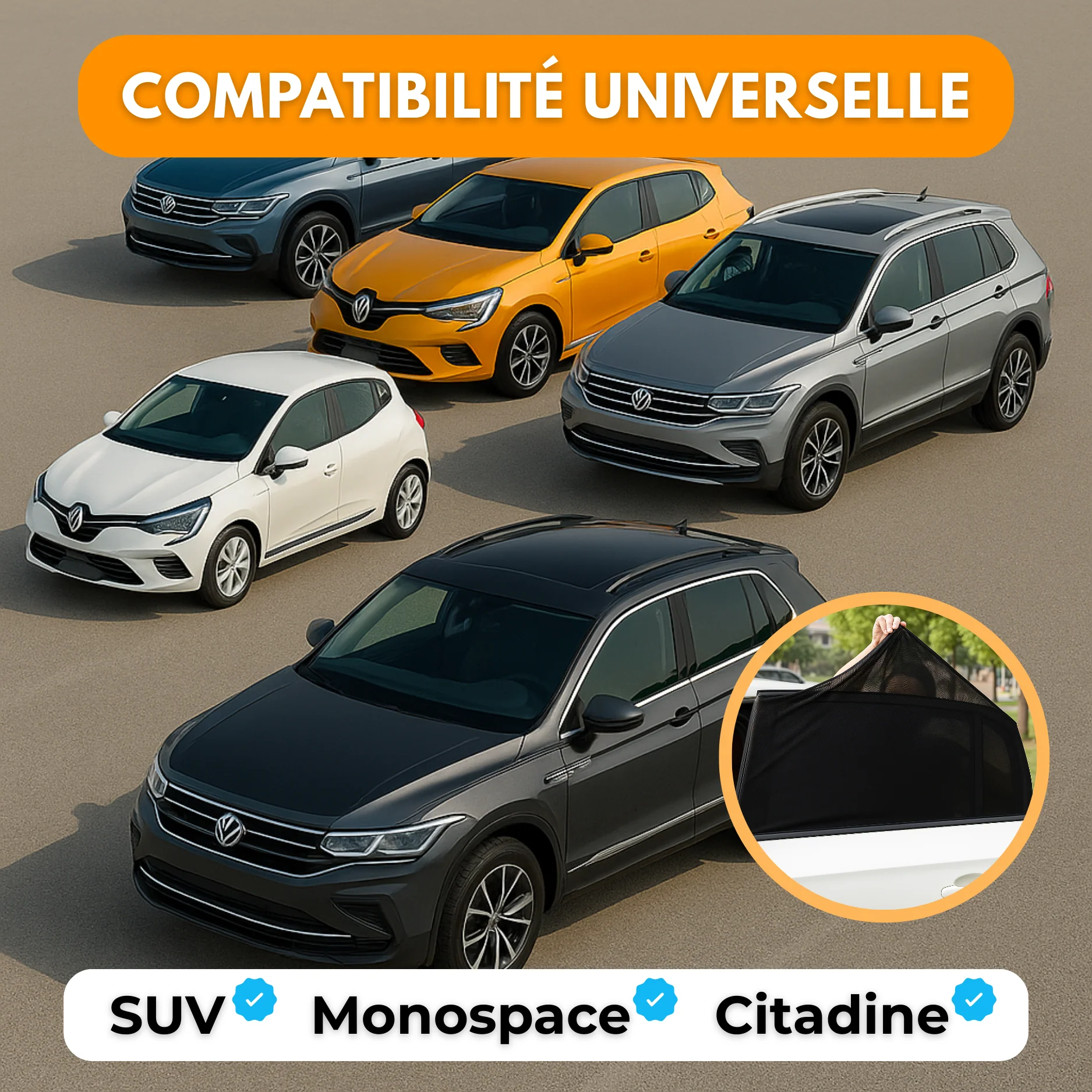 Pare-Soleil Arrière Voiture Universel – Anti-UV & Anti-Chaleur (2pcs) - Image 2