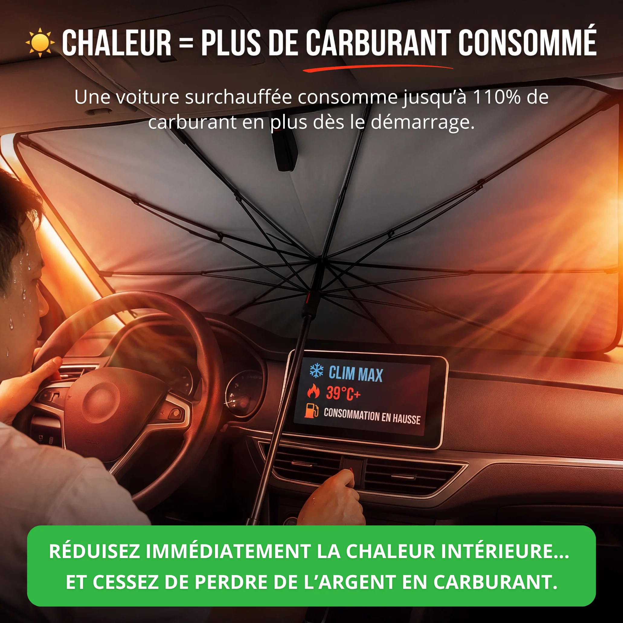 Pare-Soleil Avant Anti-Chaleur UVX 26 PRO™ – Jusqu’à -30 °C dans l’habitacle - Image 2