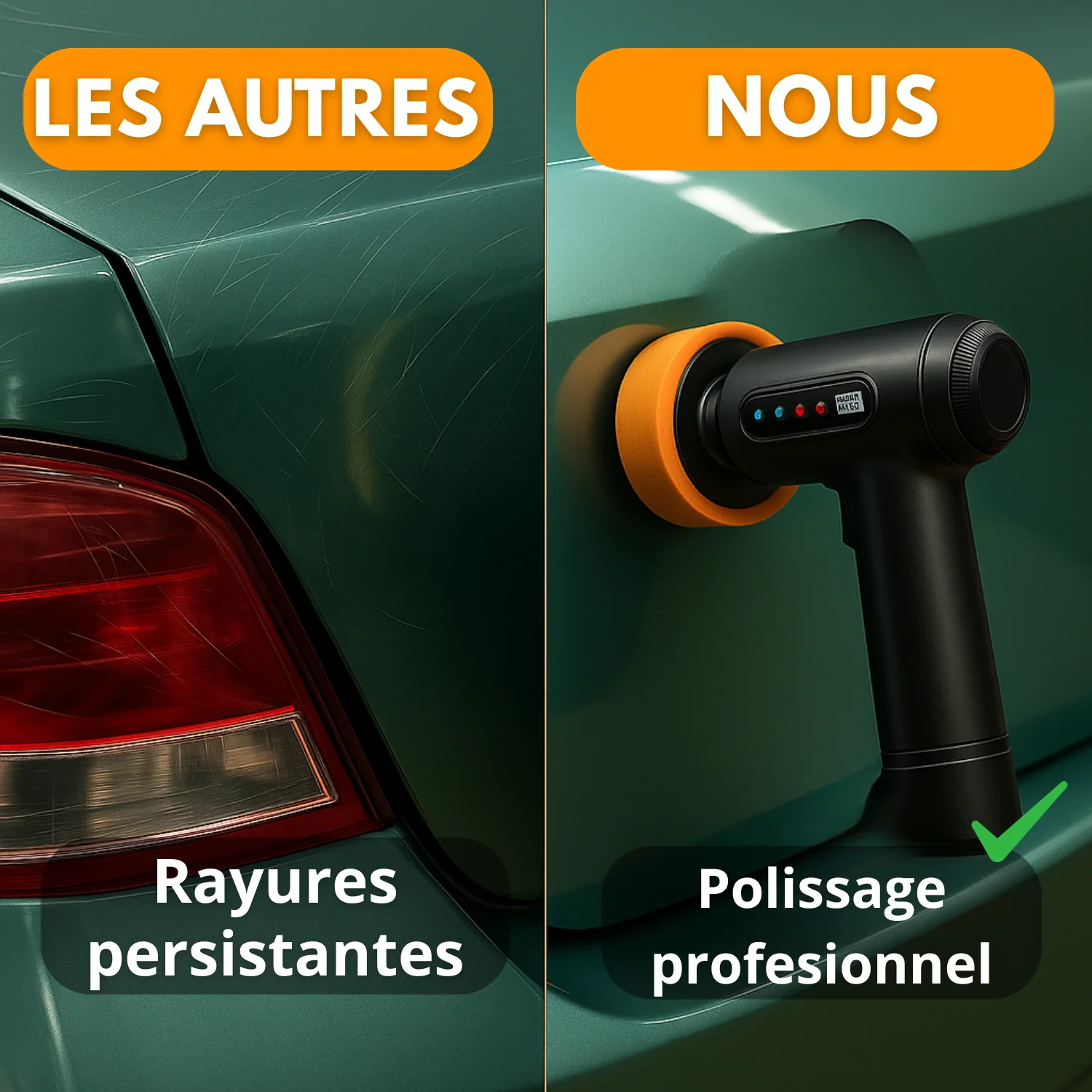 Polisseuse de voiture sans fil 84W | Machine à cirer et polir multi-surfaces | 20000 tr/min | Batterie 2000 mAh | Accessoires inclus - Image 6