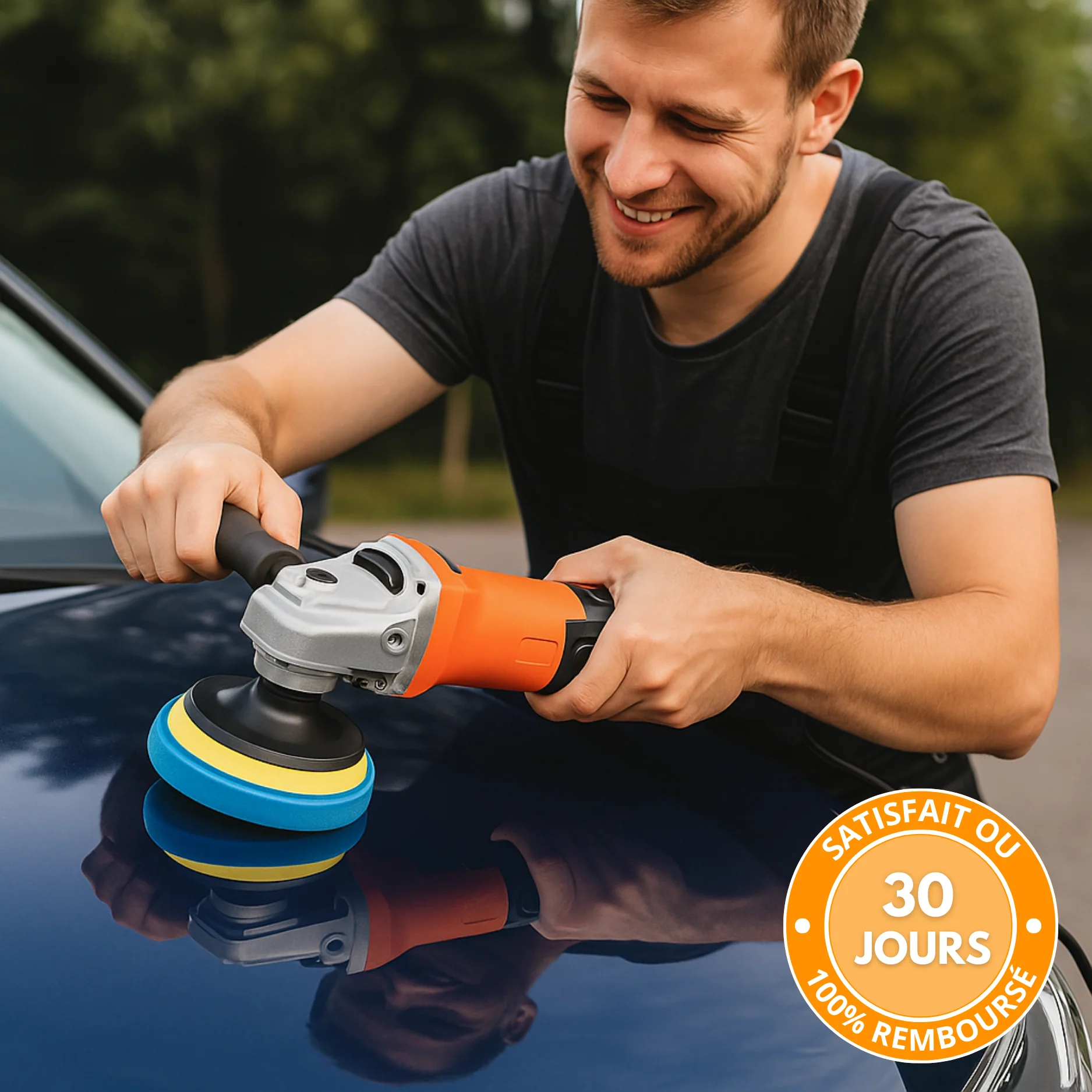 Polisseuse Voiture Électrique 1200W – Lustreuse Carrosserie Professionnelle avec 14 Tampons | Répare Rayures & Restaure la Brillance - Image 4