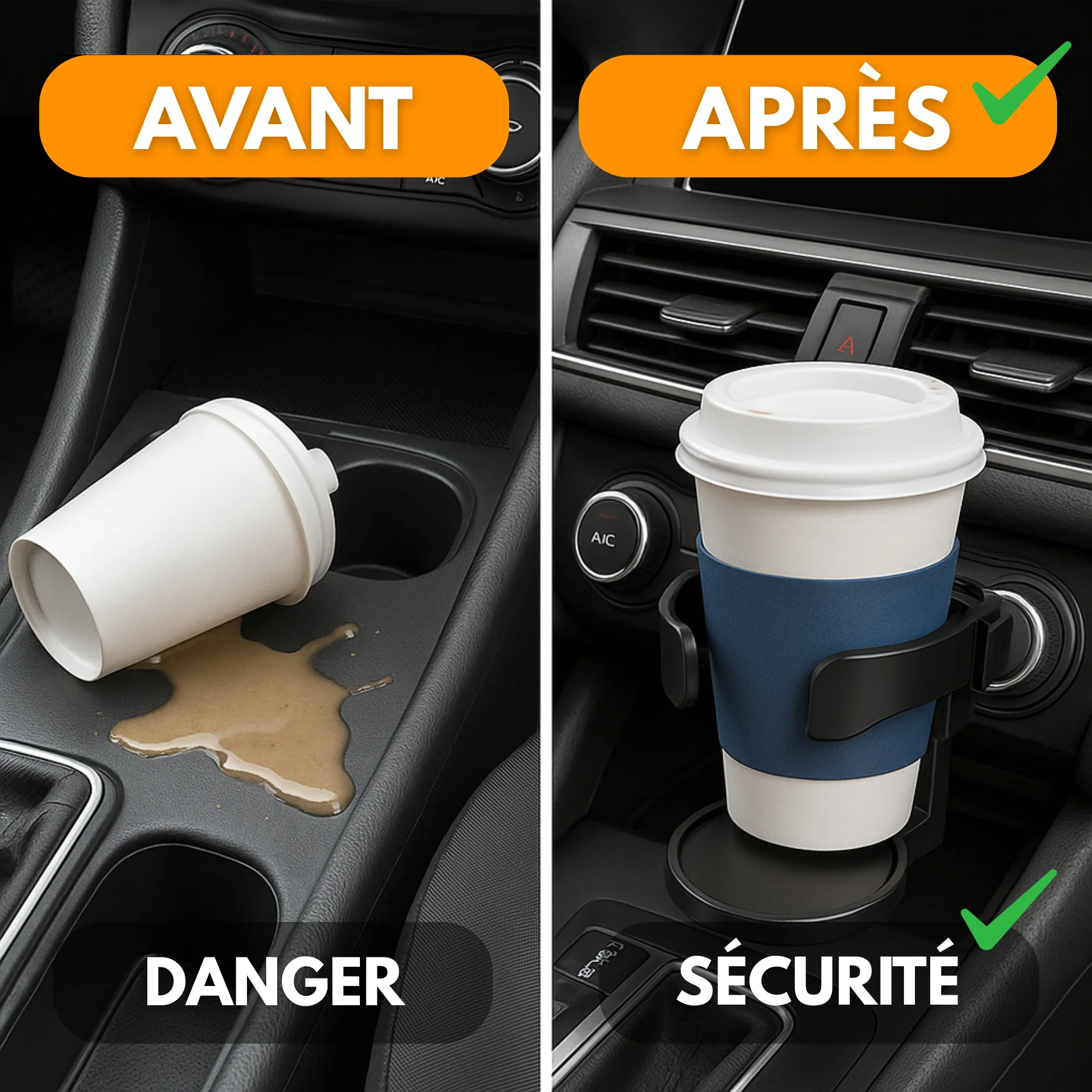 Porte-Gobelet Voiture Grille Aération – Universel & Rotatif - Image 3