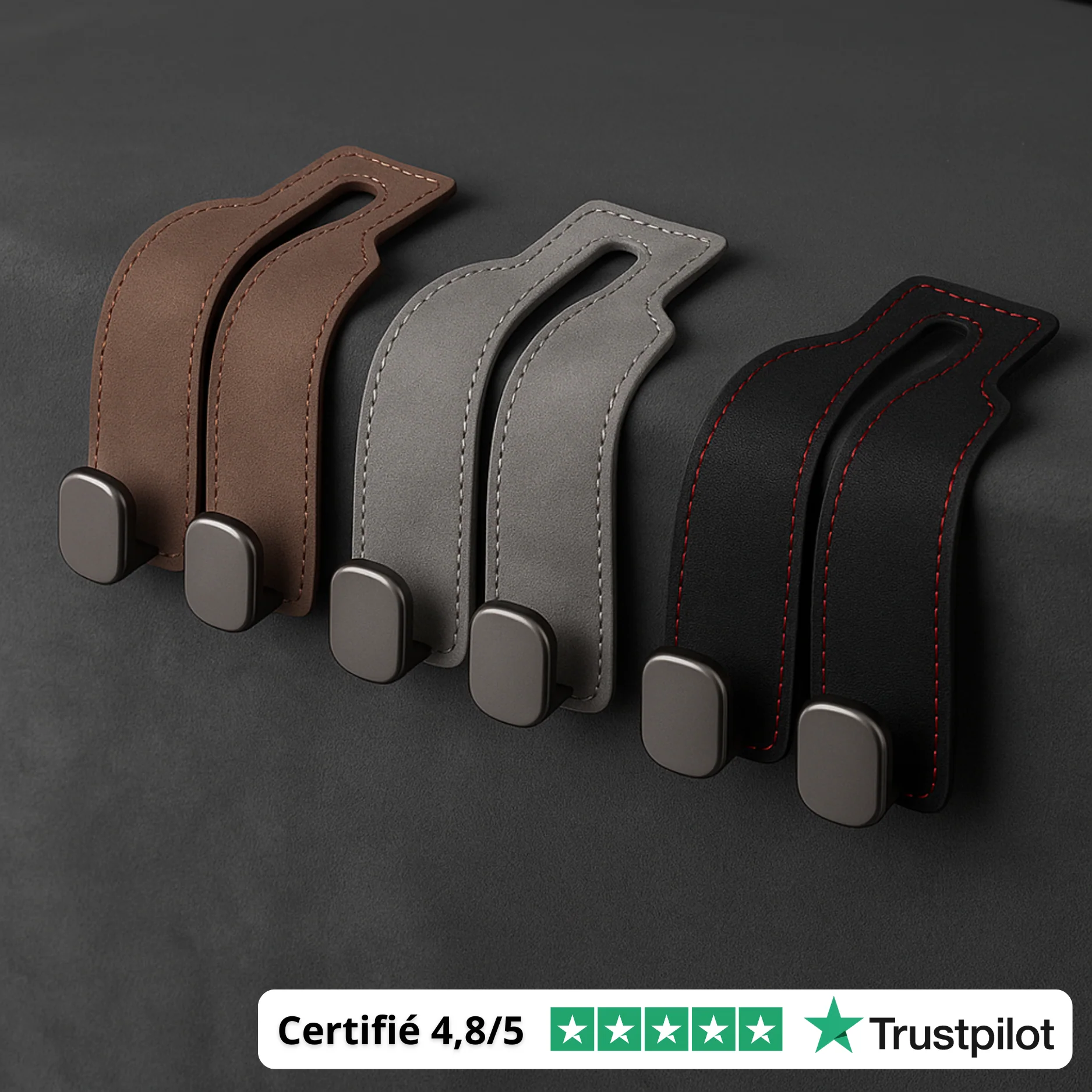 Porte-Sac Voiture Universel – Support Sac Voiture en Cuir - Image 4