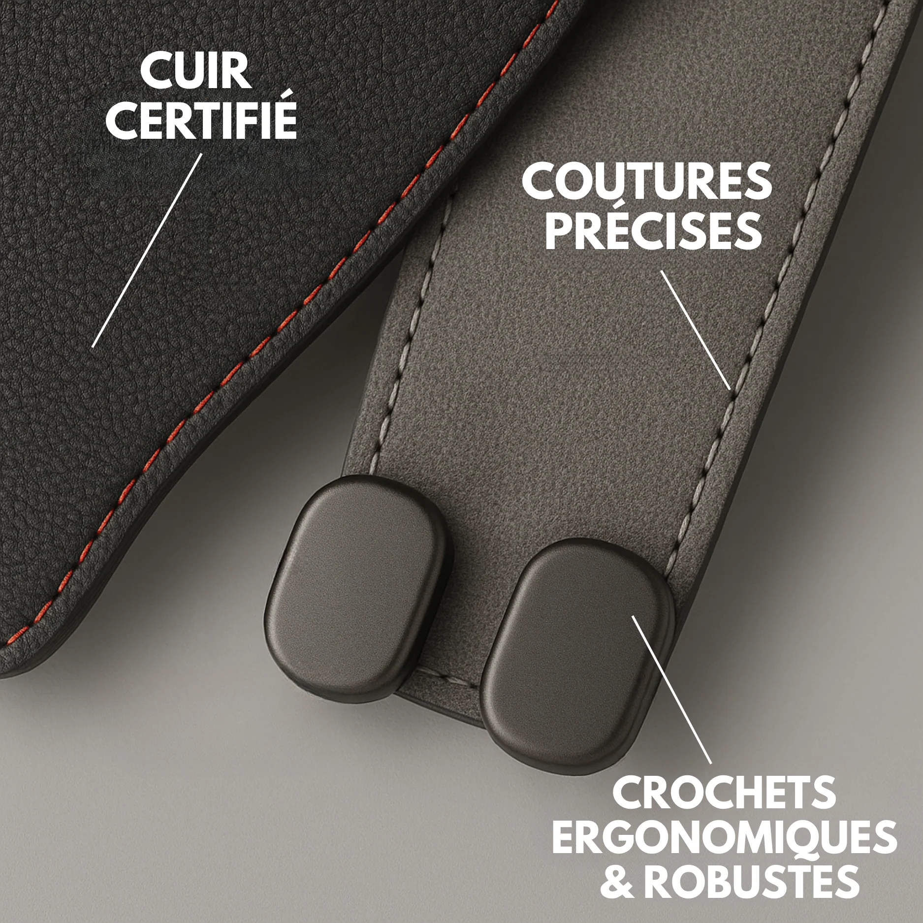 Porte-Sac Voiture Universel – Support Sac Voiture en Cuir - Image 5