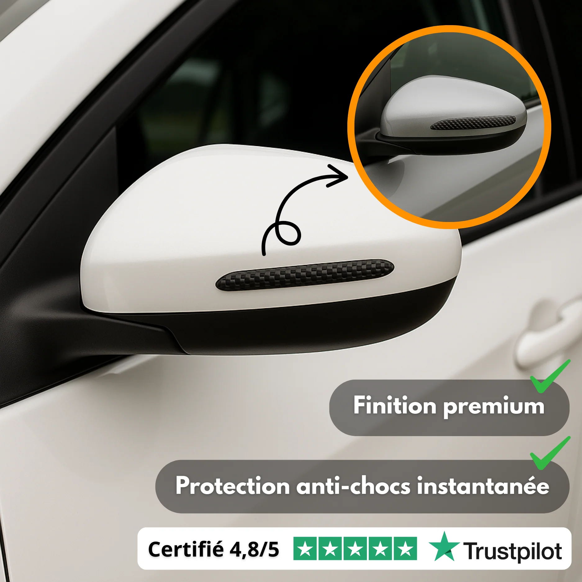 Protection Rétroviseur Voiture – Stickers Anti-Rayures pour Rétroviseurs Extérieurs Auto (2PCS) - Image 2