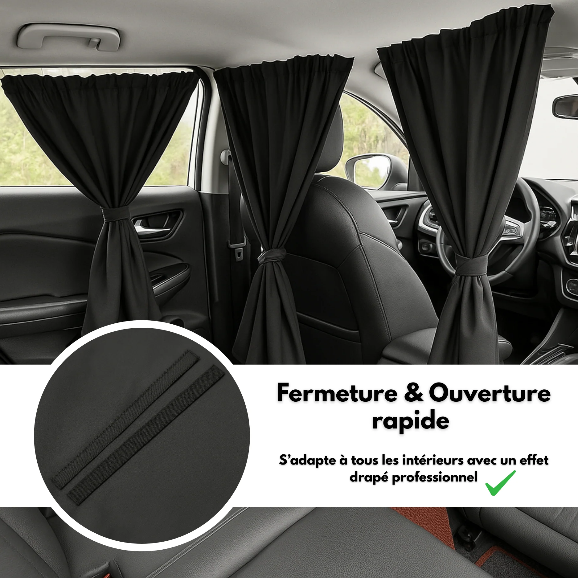 Rideaux de Confidentialité Voiture 4 Pièces - Image 3