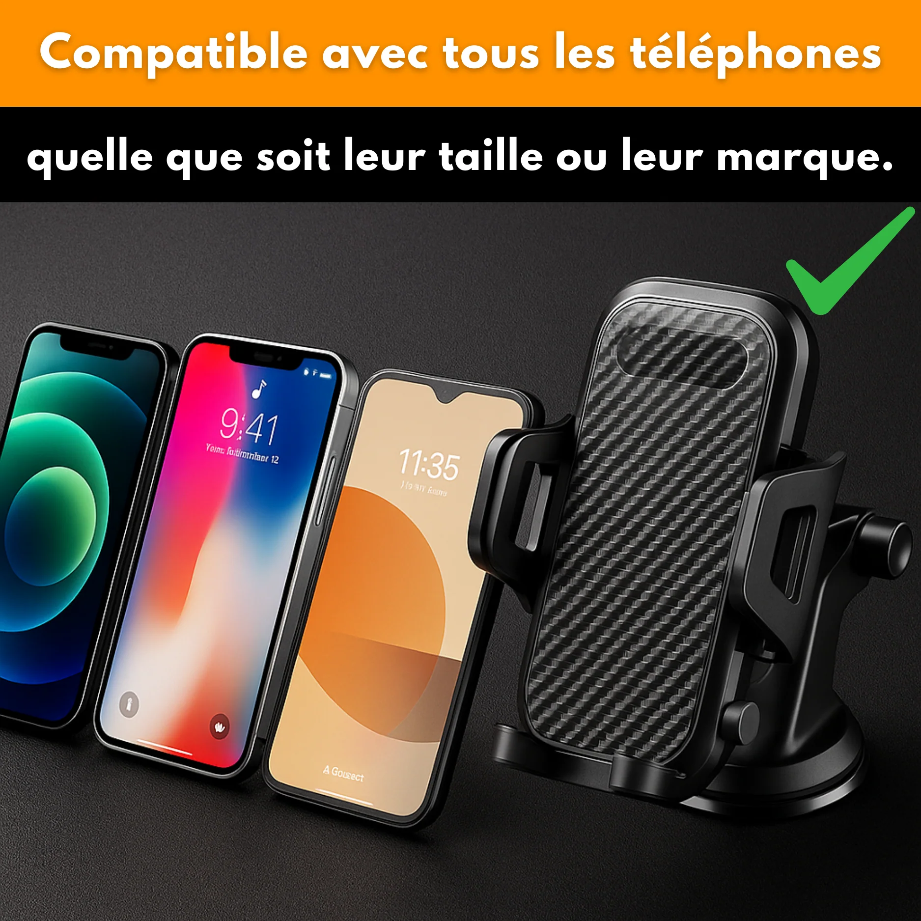 Support Téléphone Voiture Universel – Ventouse  360° - Image 3