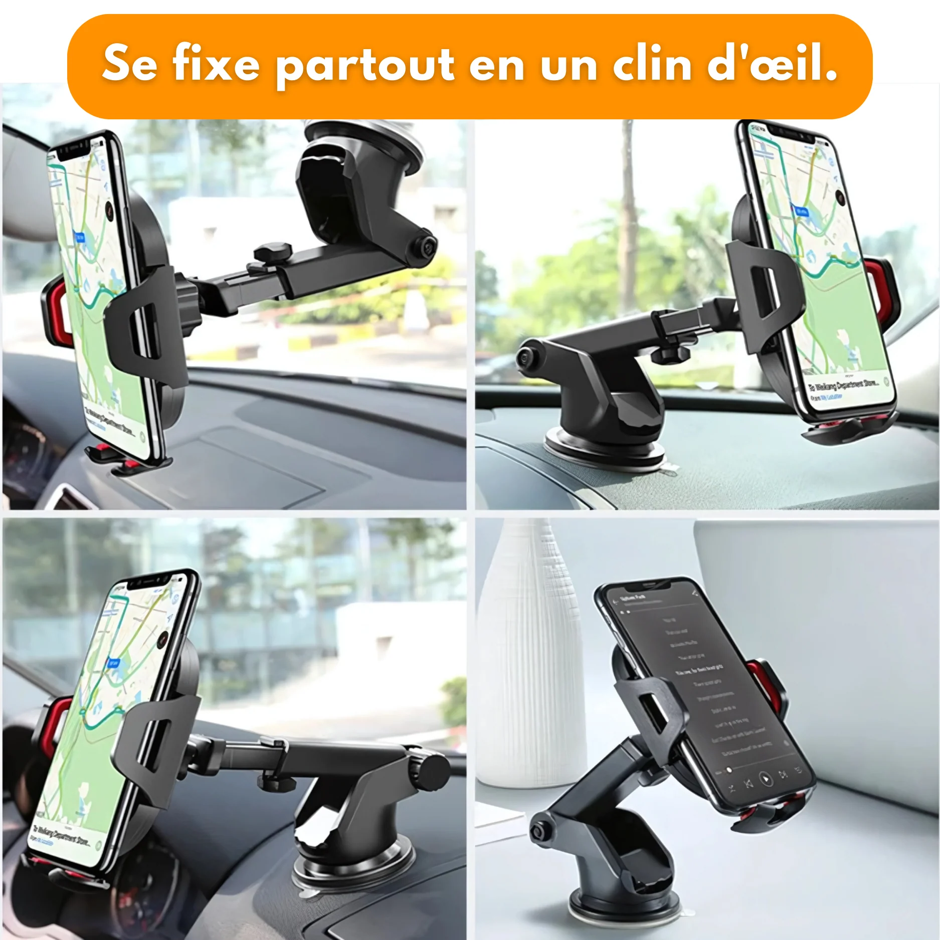 Support Téléphone Voiture Universel – Ventouse  360° - Image 4