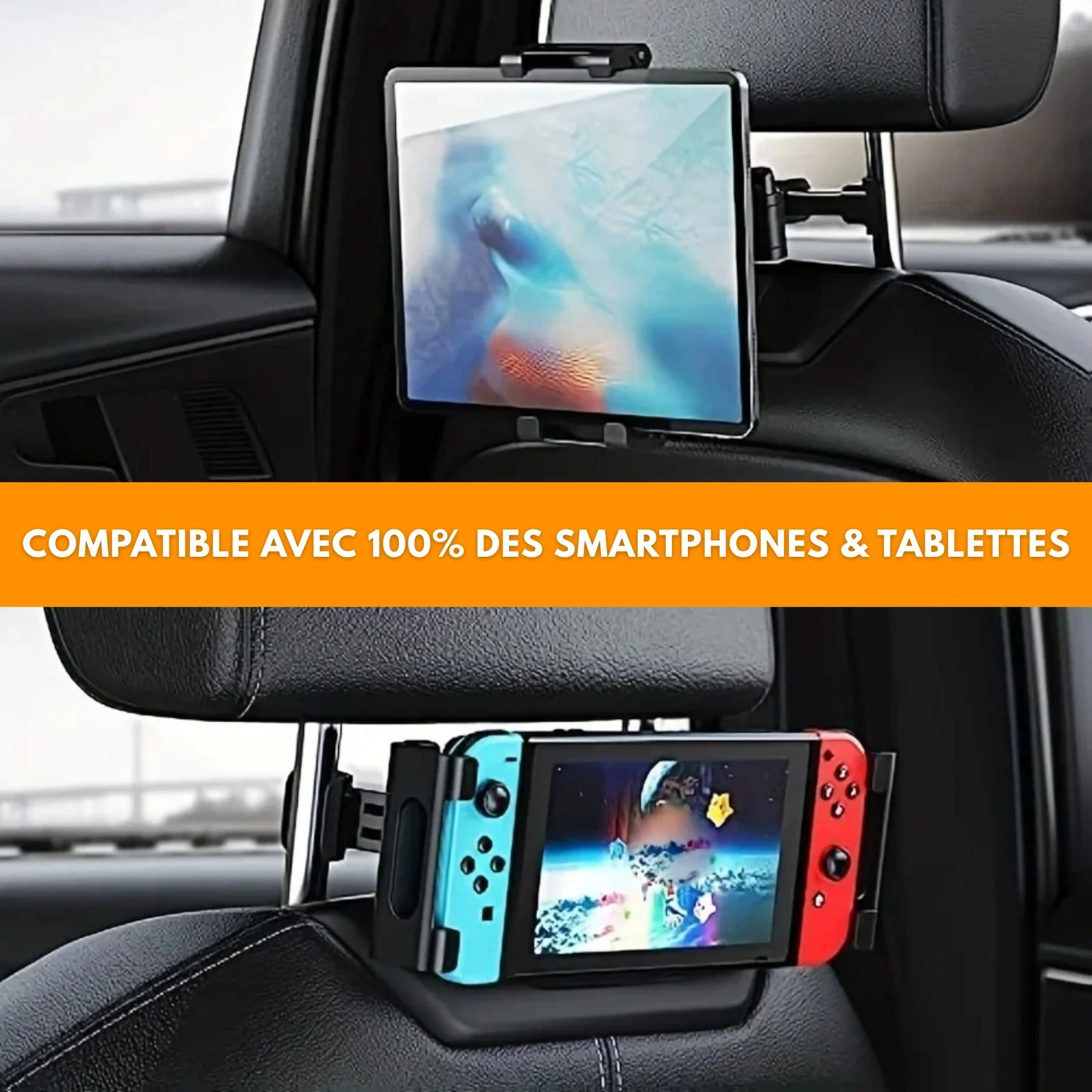 Support Voiture Universel Tablette & Smartphone – Appui-Tête Réglable - Image 10