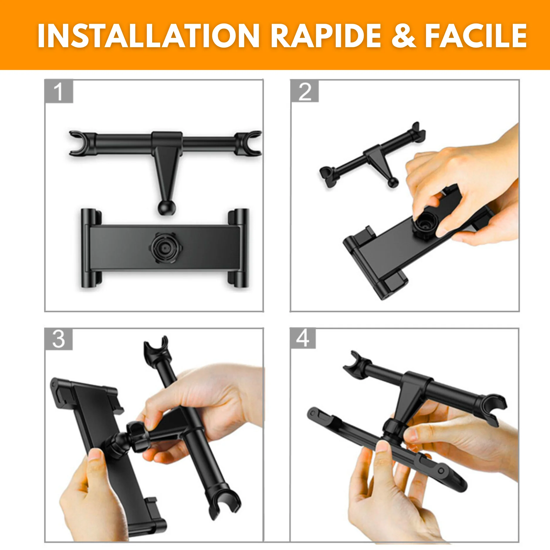Support Voiture Universel Tablette & Smartphone – Appui-Tête Réglable - Image 11