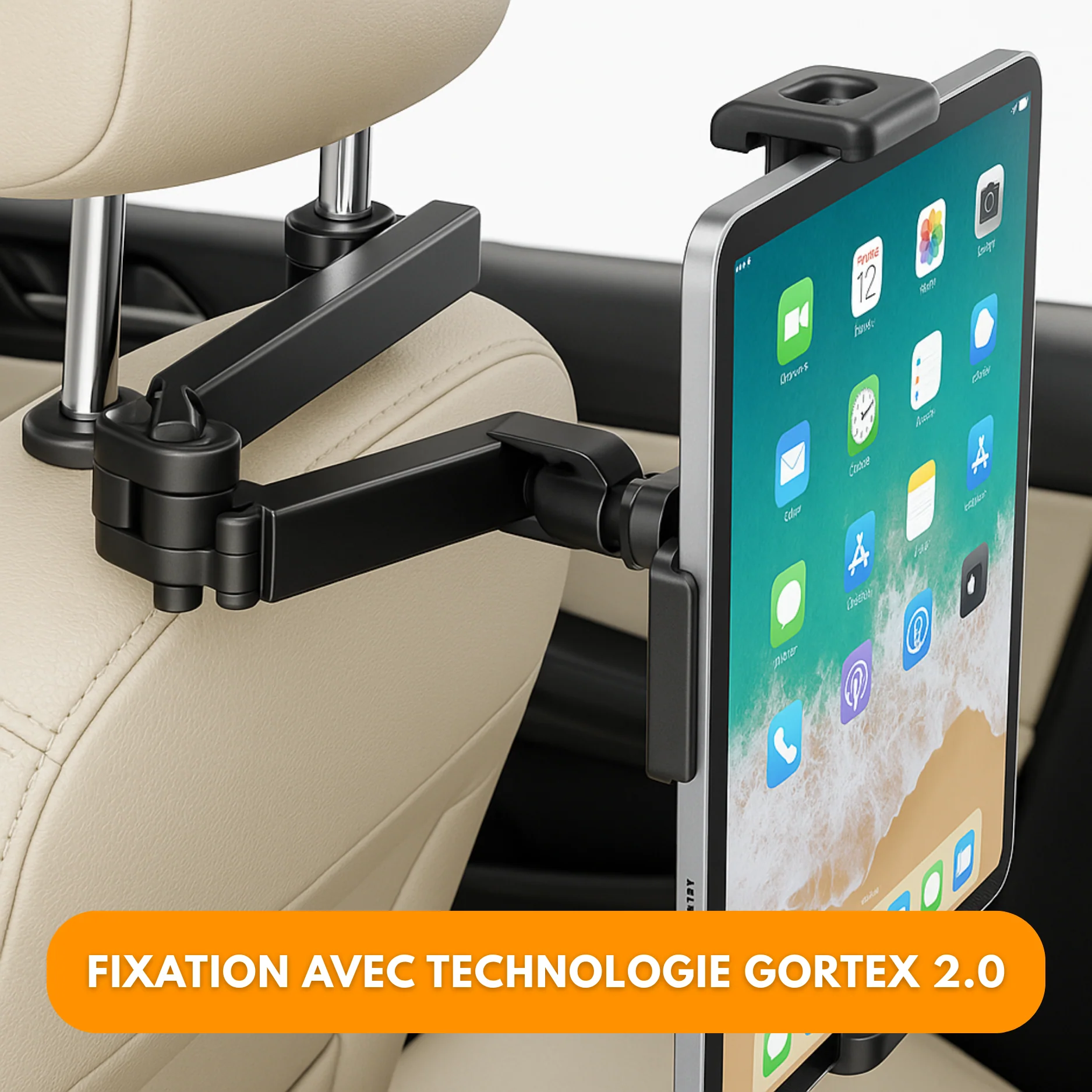 Support Voiture Universel Tablette & Smartphone – Appui-Tête Réglable - Image 3